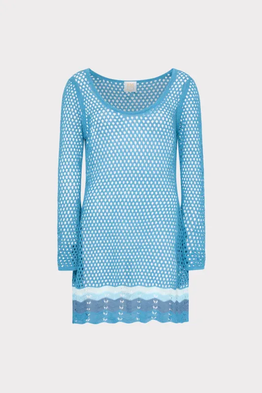 Crochet Mini Long Sleeve Cover-Up Dress sold by Milly