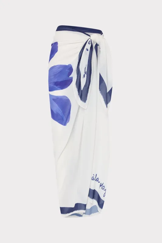 Blue Plumbago Printed Sarong sold by Milly