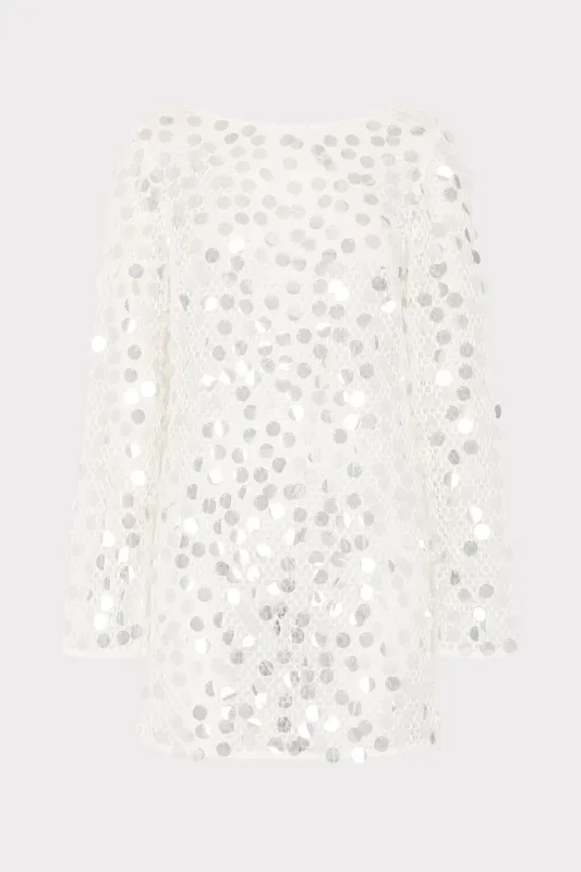 Crochet Pailette Long Sleeve Cover-Up sold by Milly