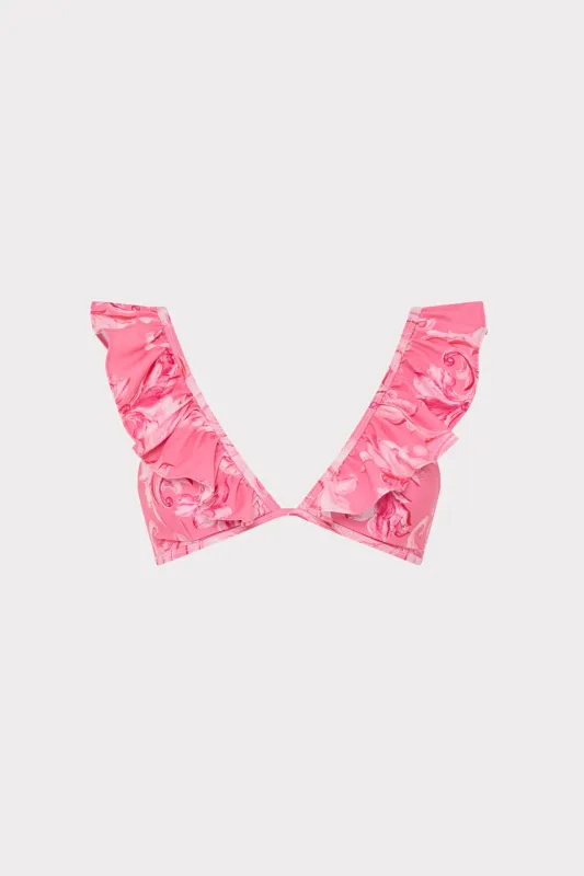 Canopee Ruffle Bikini Top made by Milly