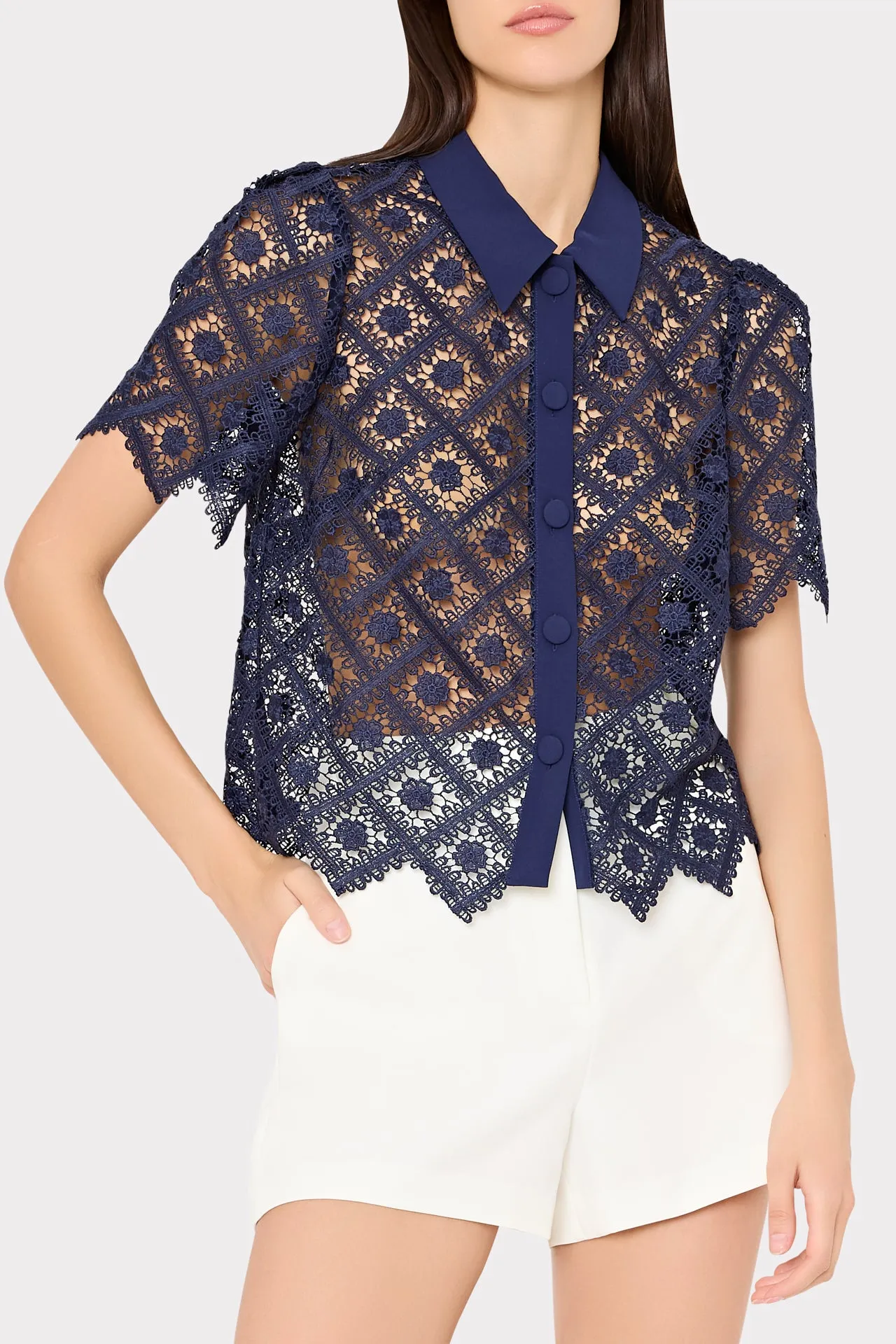 Aria Cady Button Shorts sold by Milly product image thumbnail 5