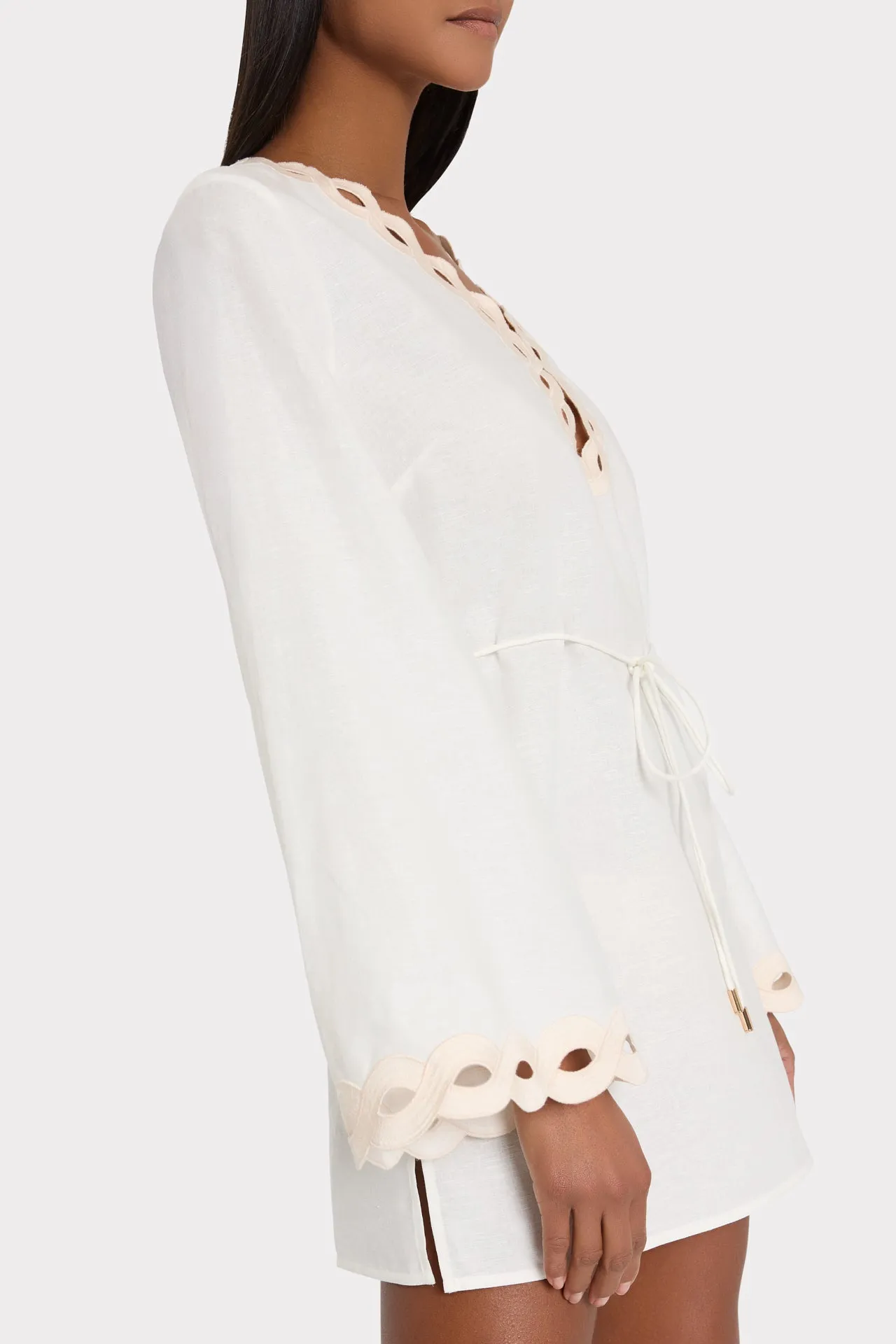 Linen Chain Embroidery Cover-Up sold by Milly product image thumbnail 4