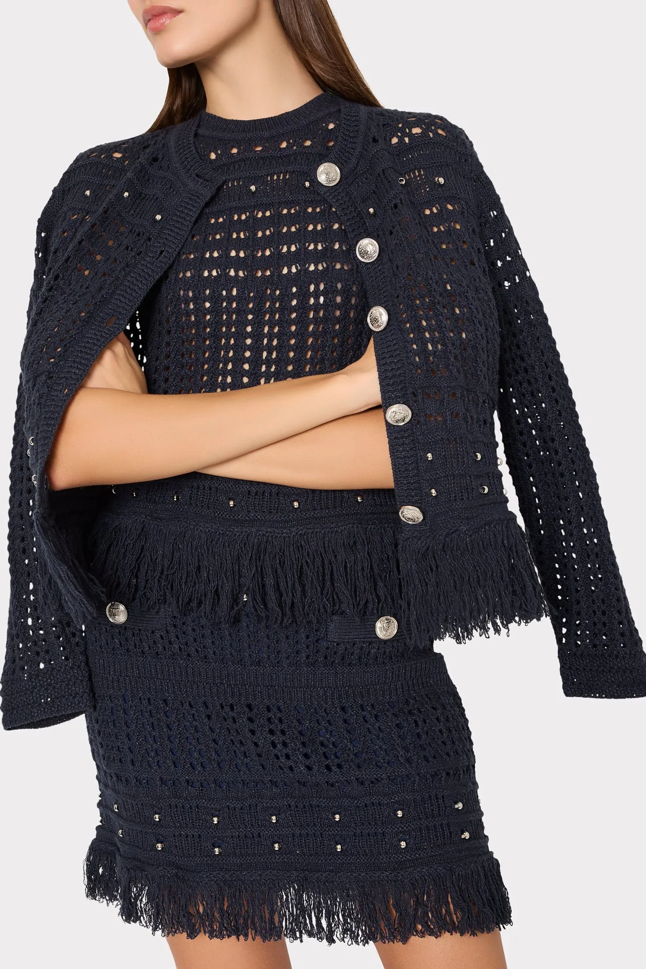 Beaded Fringe Mini Skirt sold by Milly product image thumbnail 4