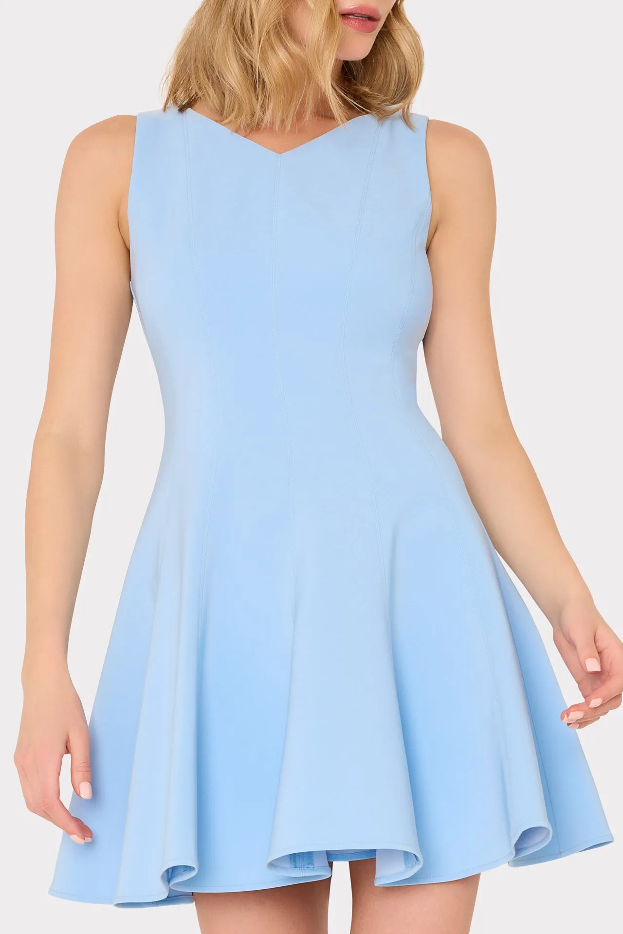 Sleeveless Stretch Cady Fit And Flare sold by Milly product image thumbnail 5