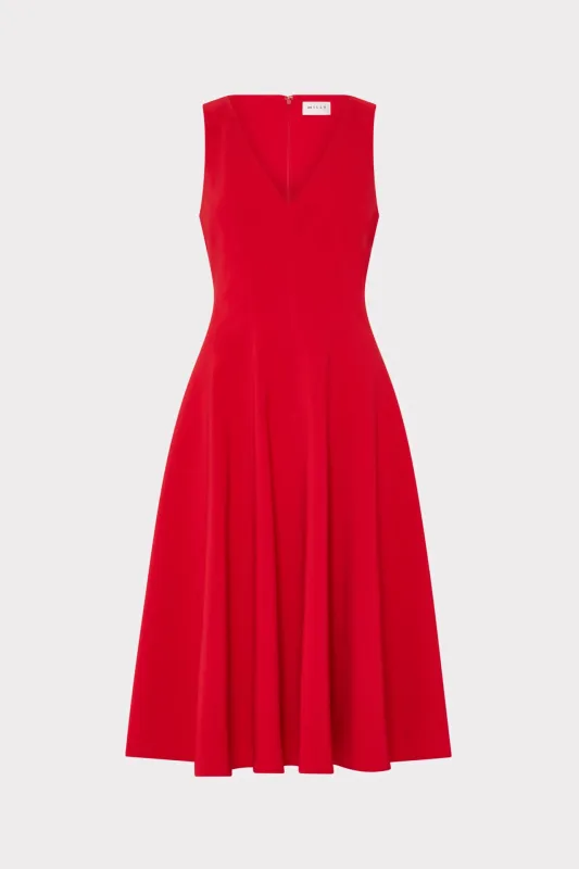 Linda Stretch Cady Midi Fit And Flare sold by Milly