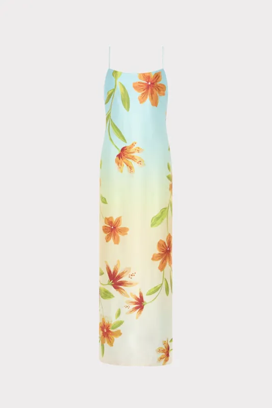 Lily Floral Satin Dress made by Milly