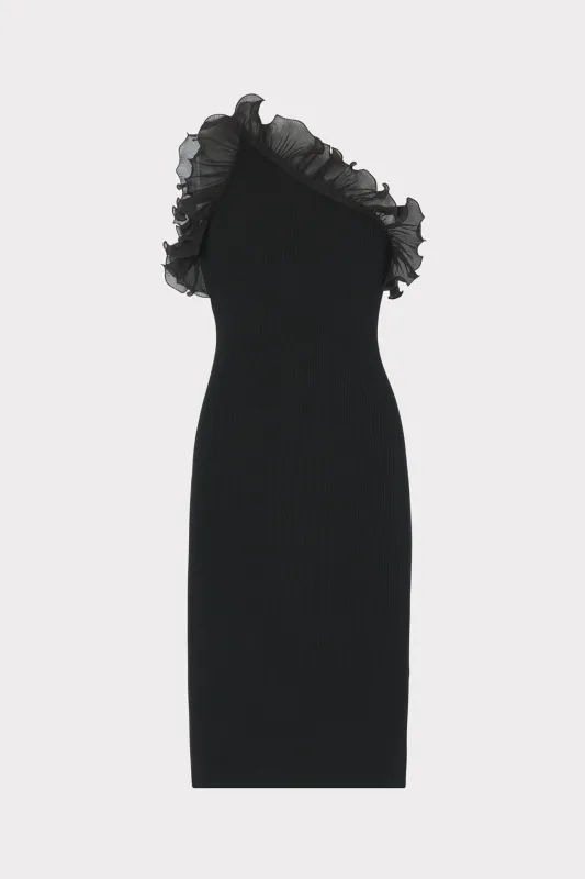 Scallop Ruffle One Shoulder Dress made by Milly