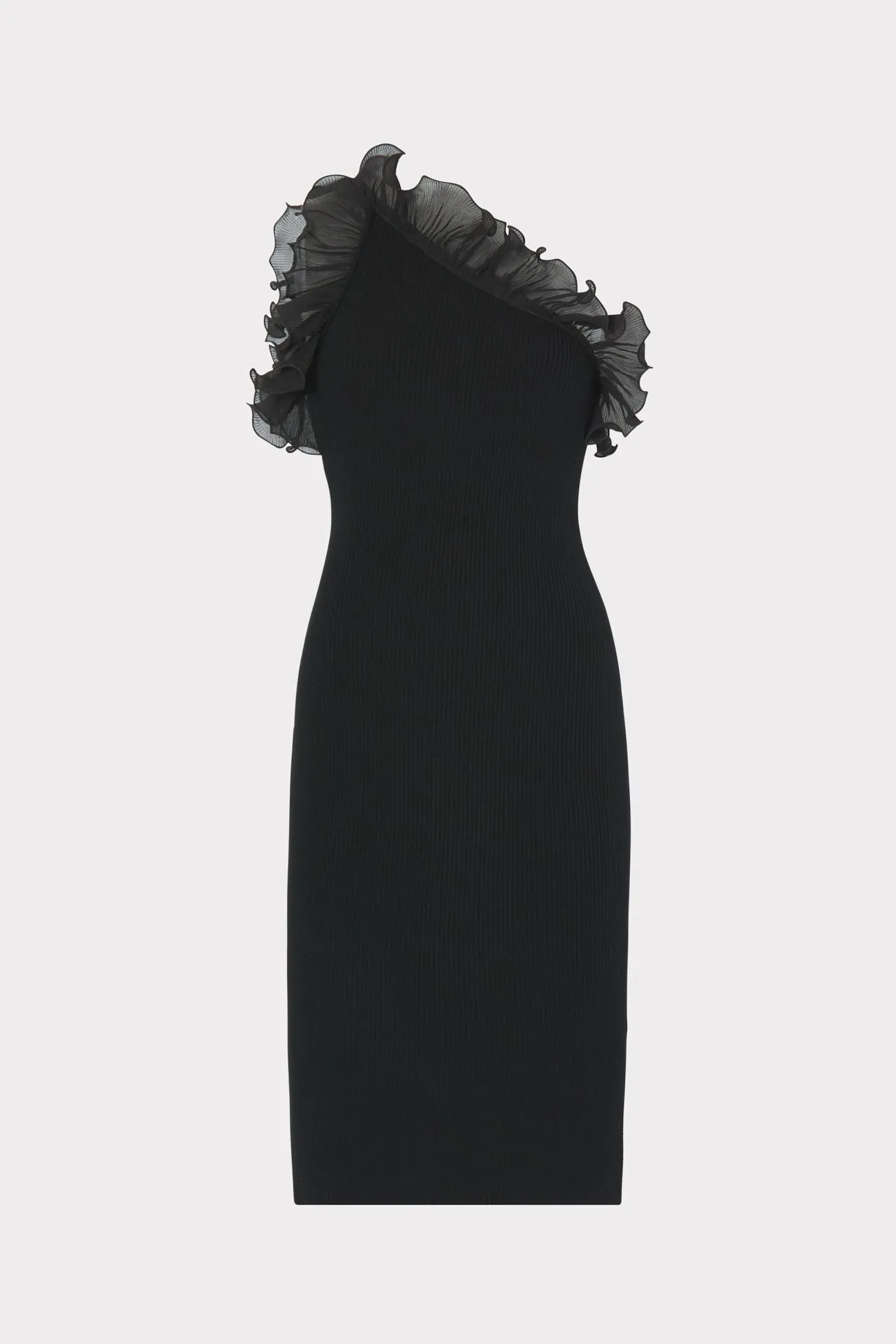 Scallop Ruffle One Shoulder Dress sold by Milly