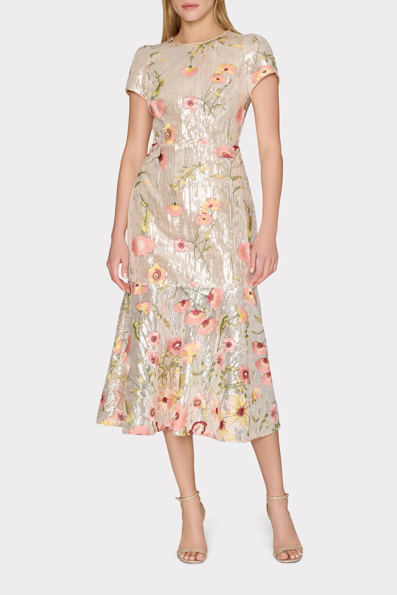 Tahlia Floral Sequins Embroidery Dress sold by Milly product image thumbnail 2
