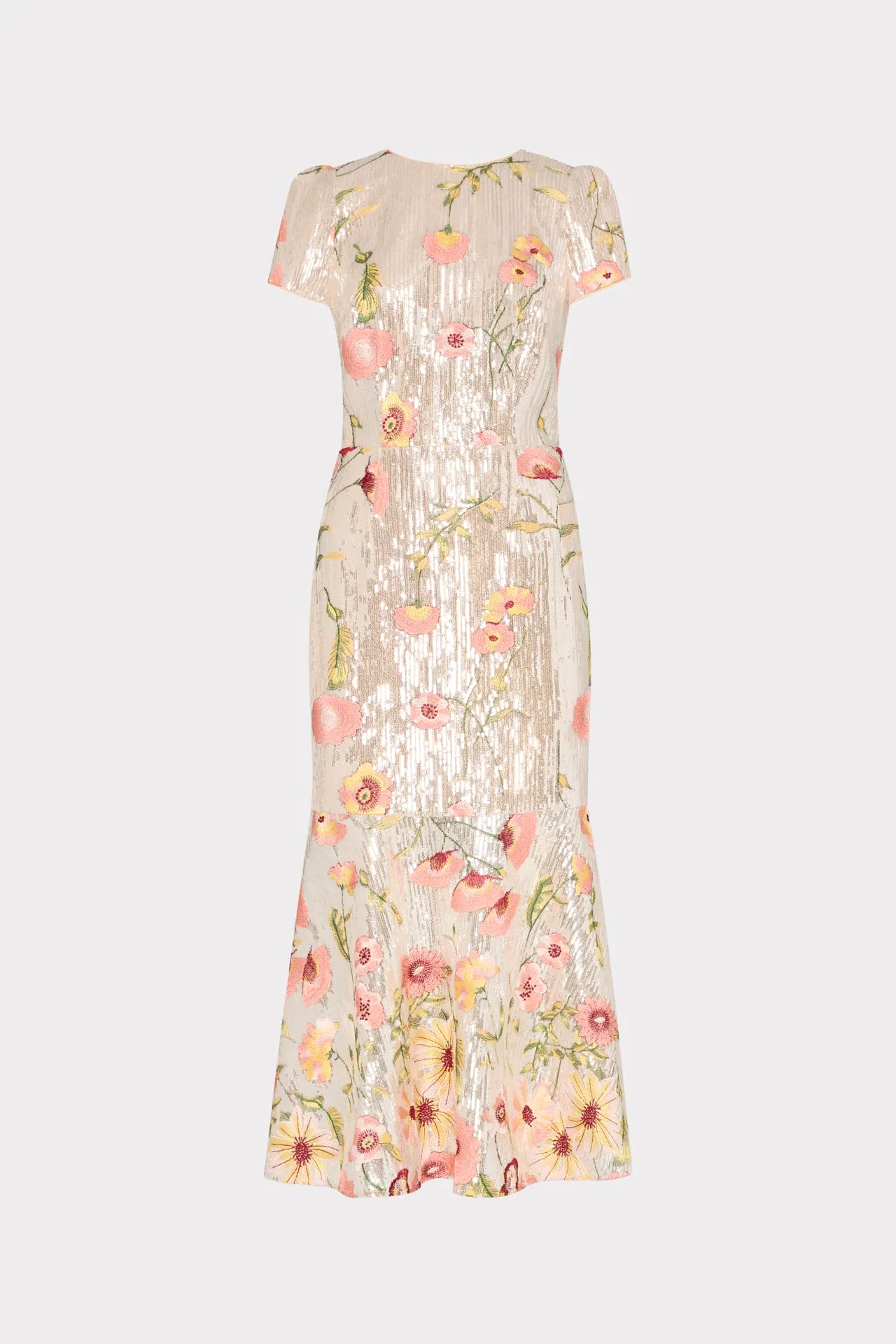 Tahlia Floral Sequins Embroidery Dress sold by Milly