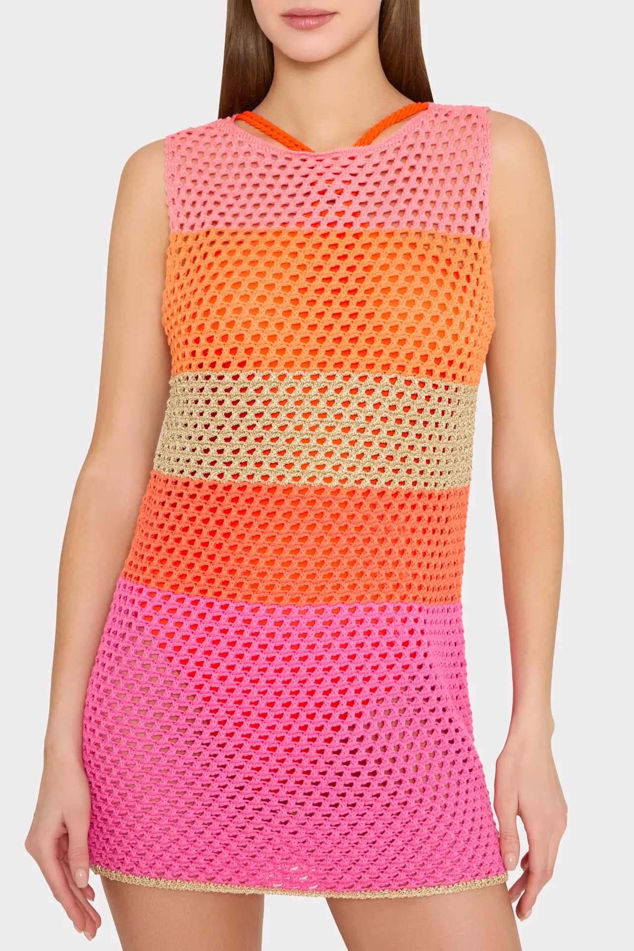 Open Stitch Boat Neck Mini Dress sold by Milly product image thumbnail 3