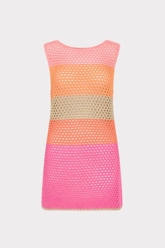 Open Stitch Boat Neck Mini Dress made by Milly