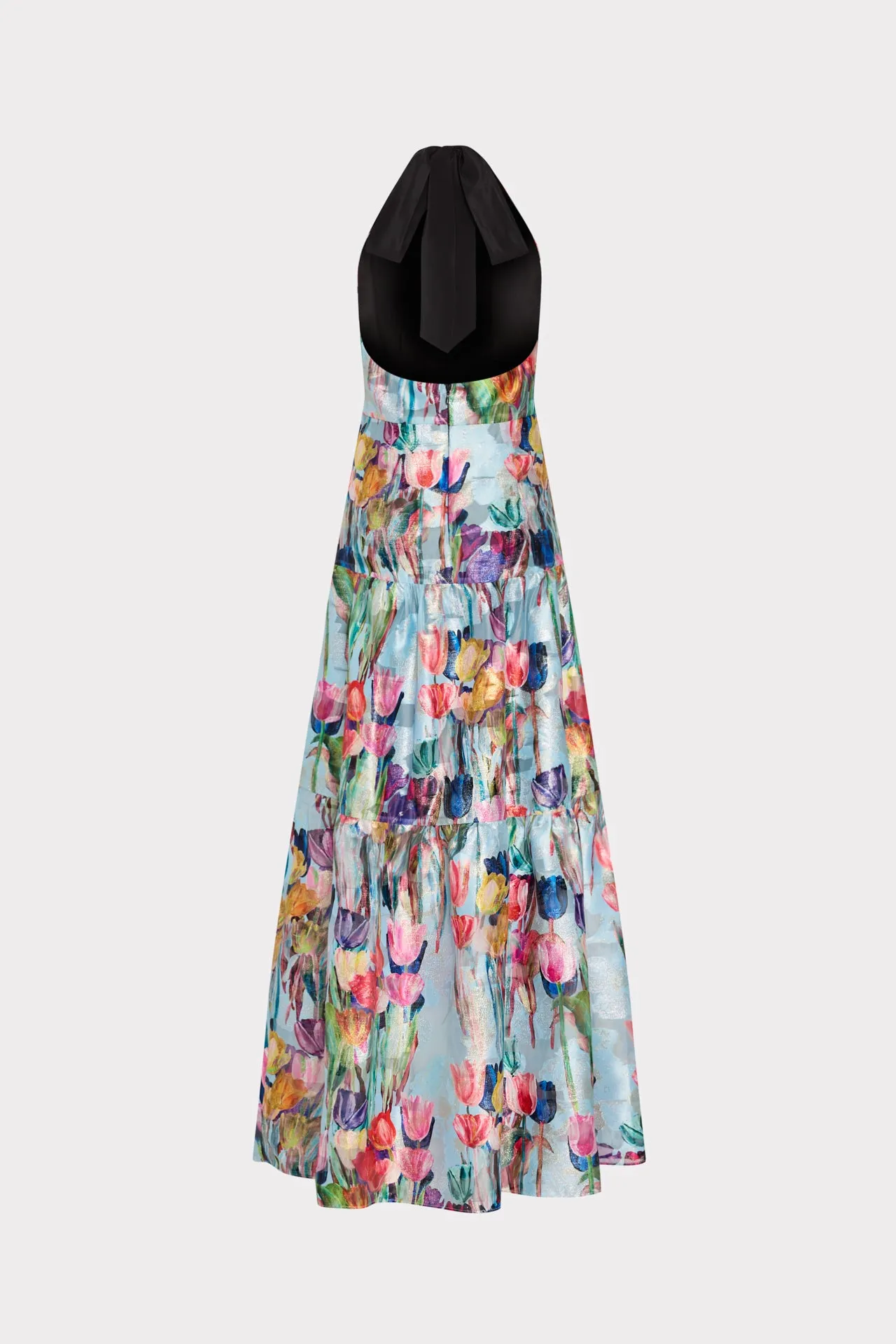 Gizelle Metallic Tulip Halter Maxi Dress sold by Milly product image thumbnail 5