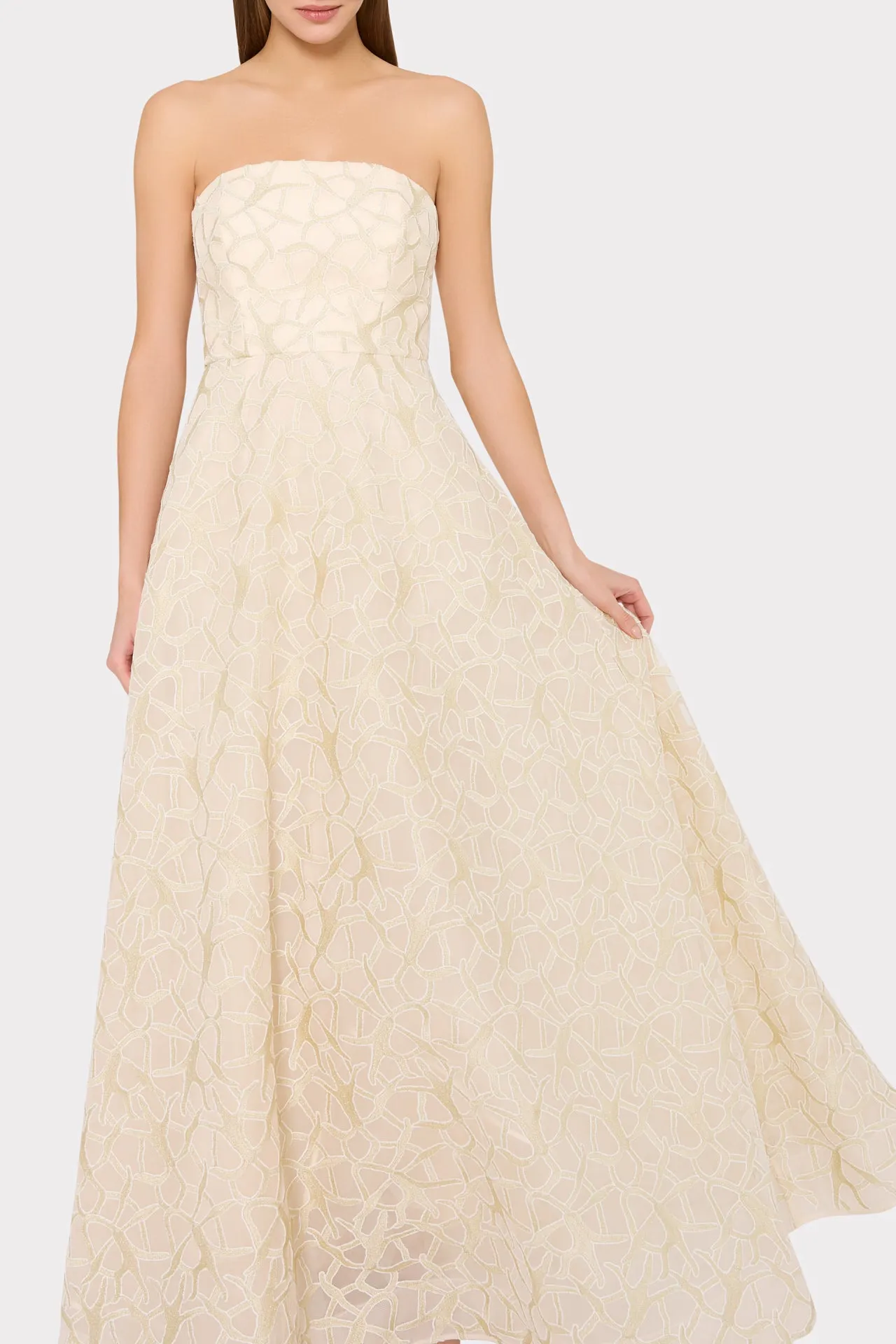 Sonja Curled Lace Gown sold by Milly product image thumbnail 3