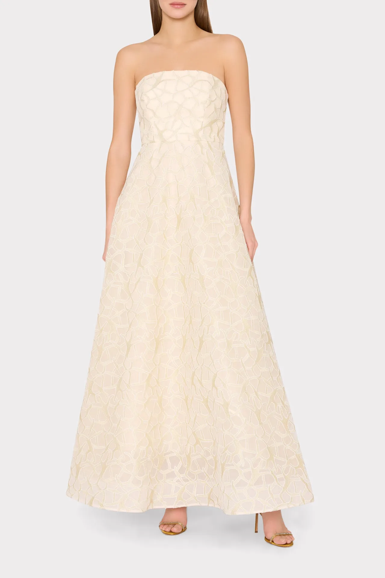 Sonja Curled Lace Gown sold by Milly product image thumbnail 2