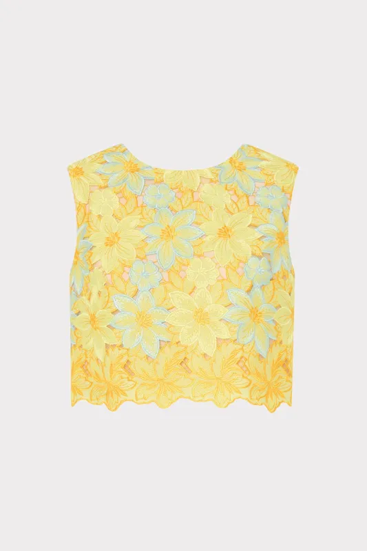Alina Lace Sleeveless Top made by Milly