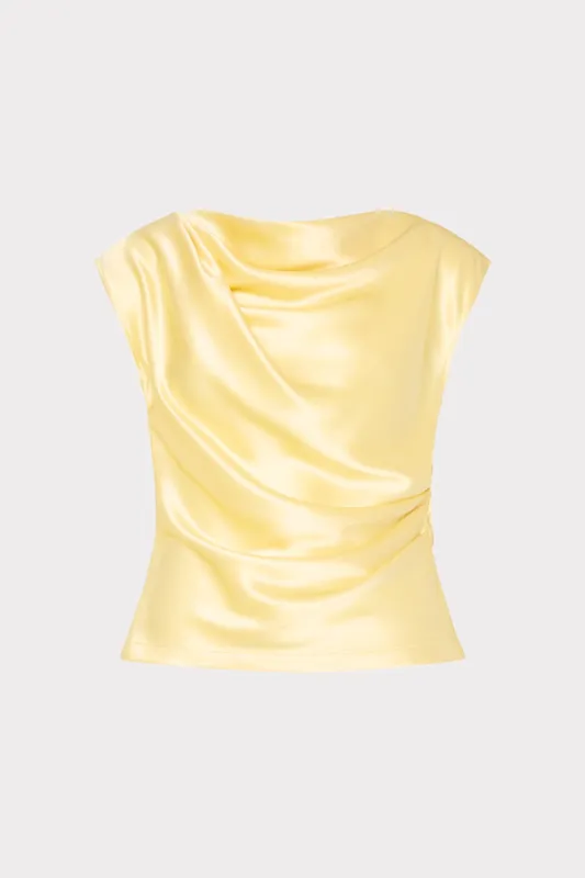 Kari Hammered Satin Top made by Milly