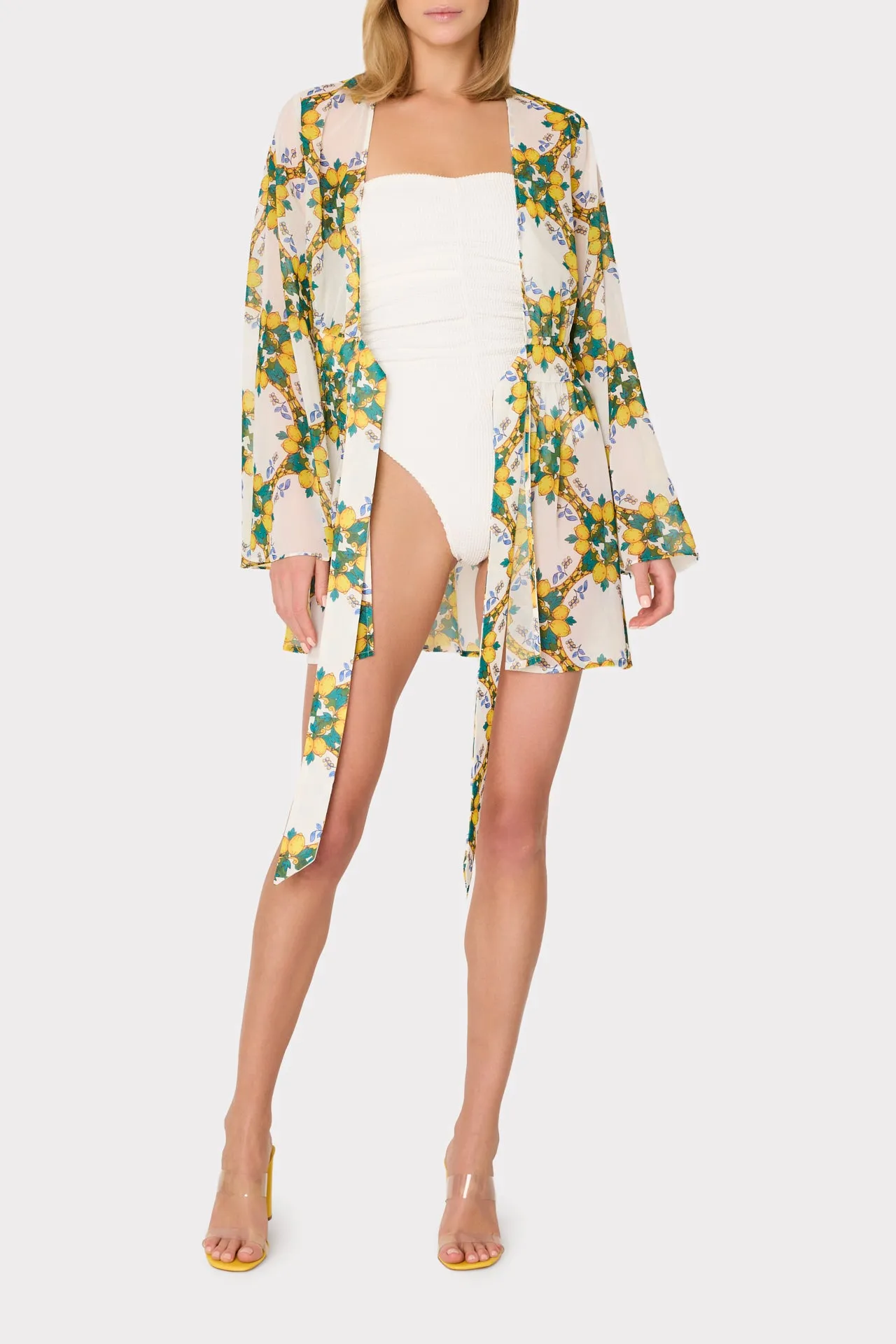Jessie Lemon Tile Mini Coverup sold by Milly product image thumbnail 3