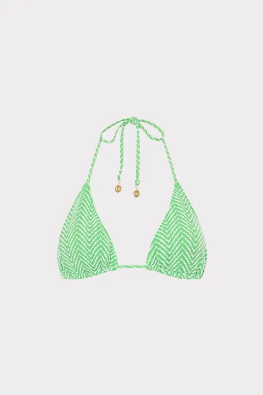 Verde Chevron Bikini Top made by Milly