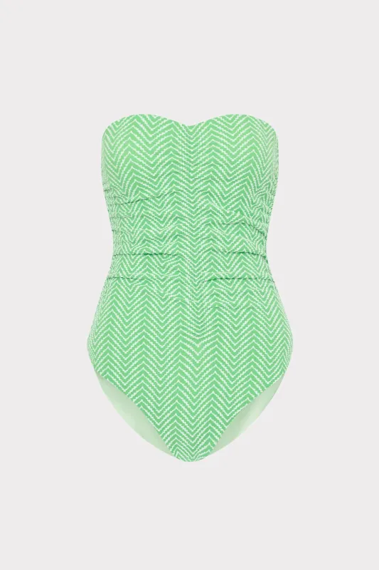 Verde Chevron One Piece made by Milly