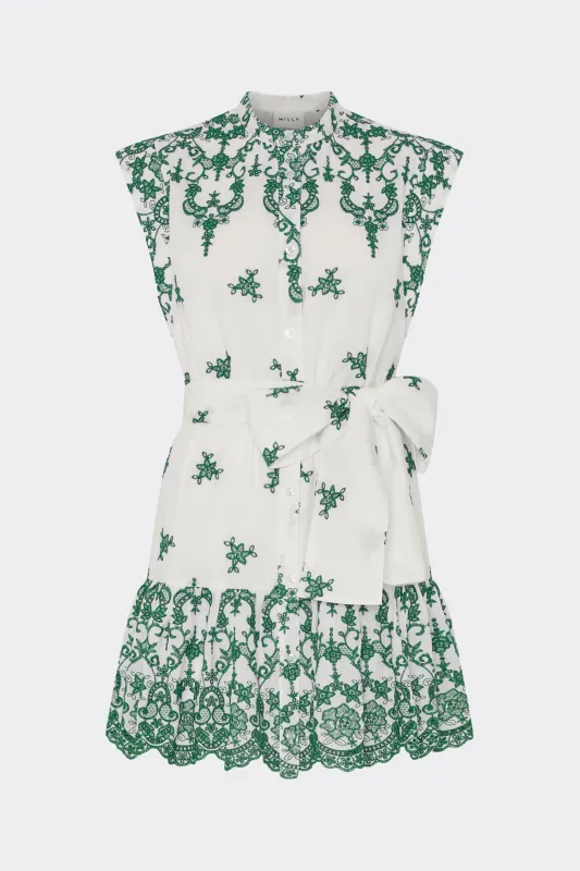 Neelie Embroidered Mini Dress made by Milly