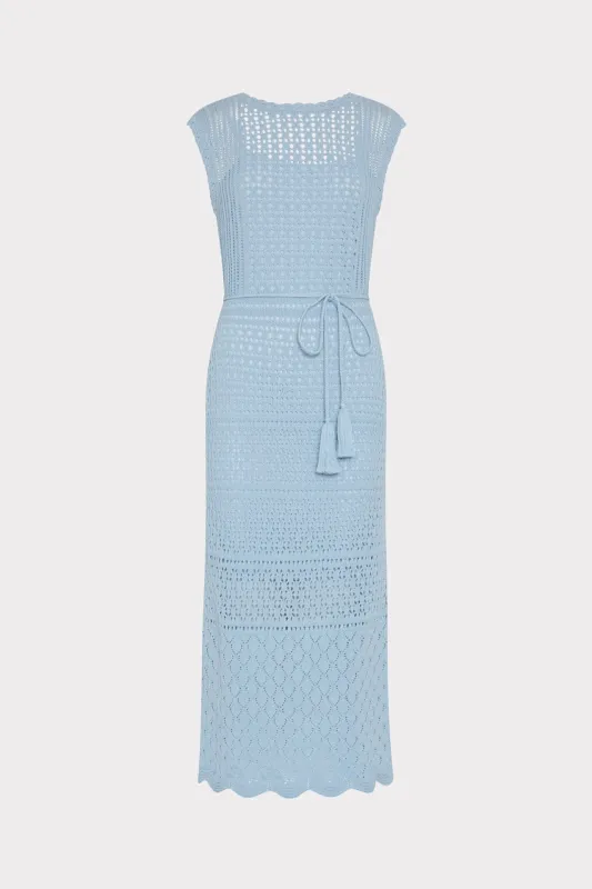 Kai Crochet Midi Dress made by Milly