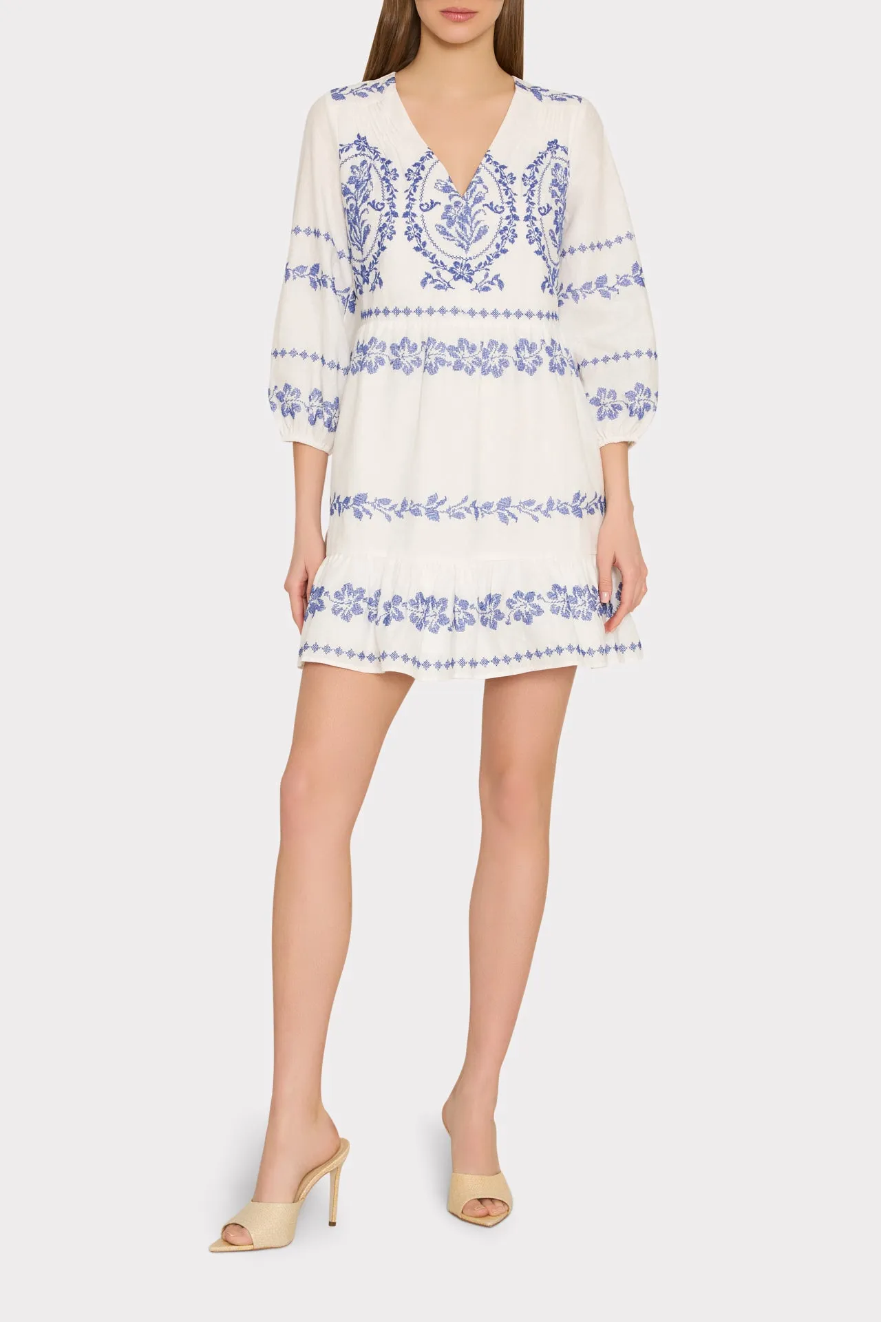 Lene Embroidered Mini Dress sold by Milly product image thumbnail 2