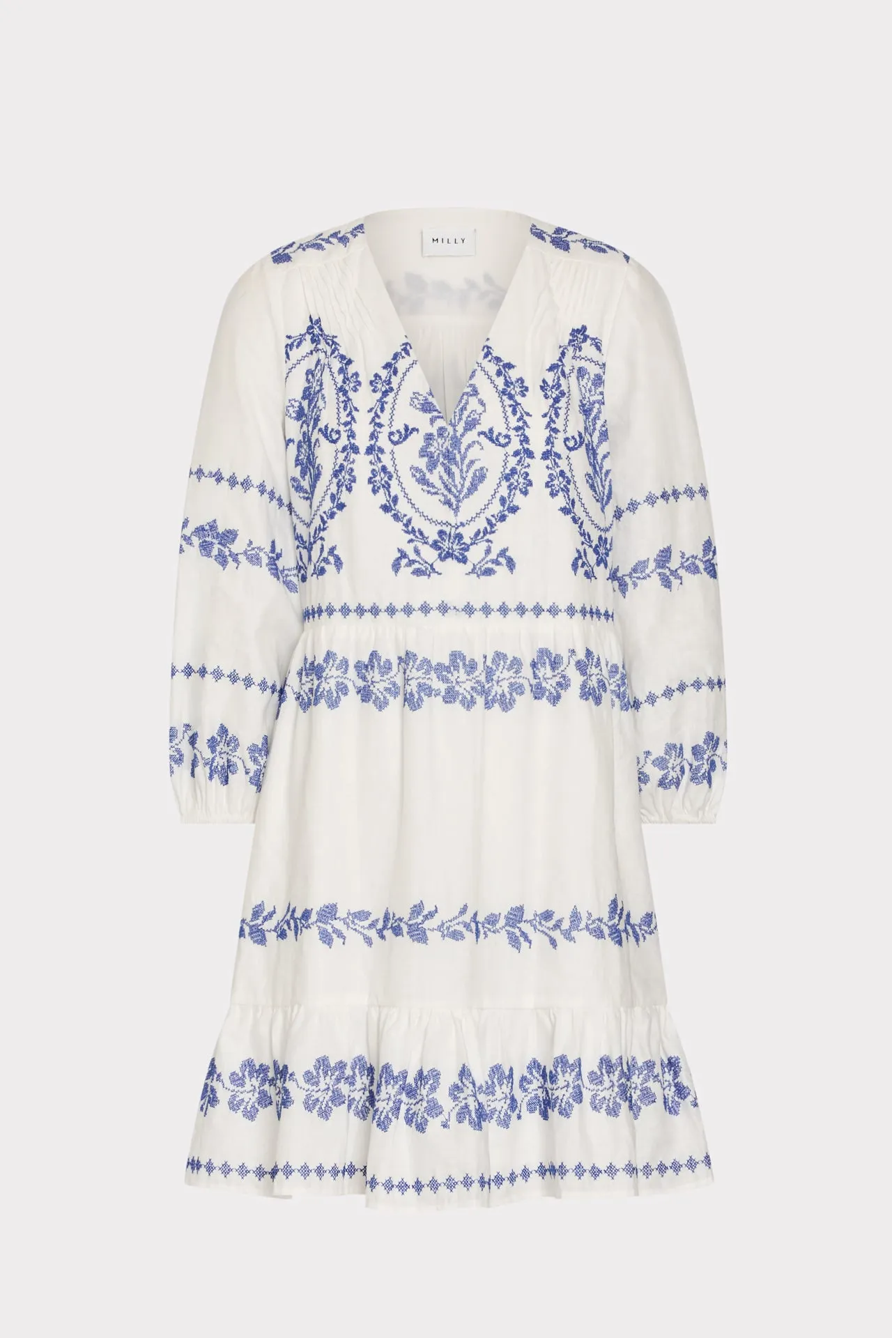 Lene Embroidered Mini Dress sold by Milly