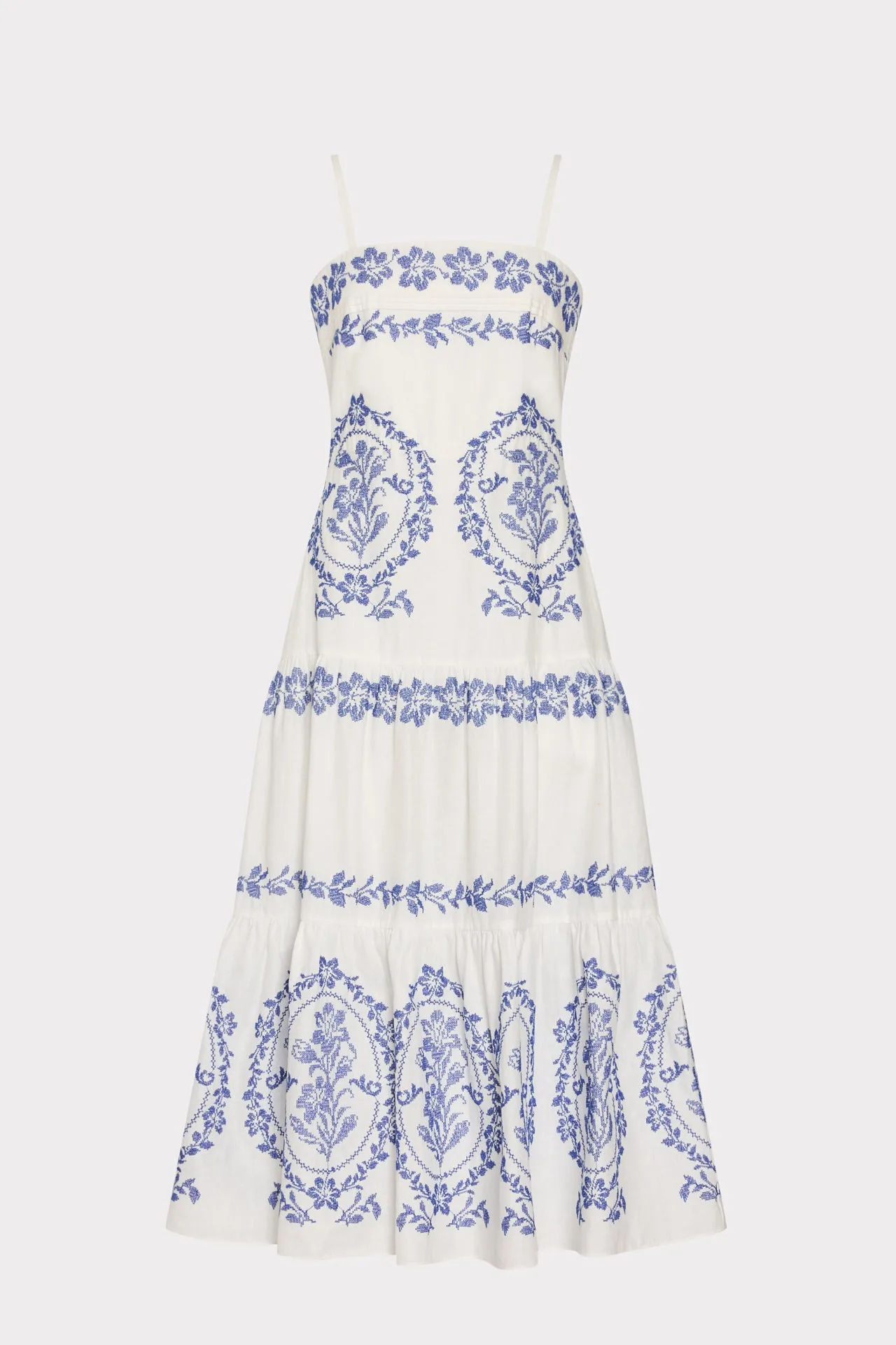 Lela Embroidered Midi Dress sold by Milly