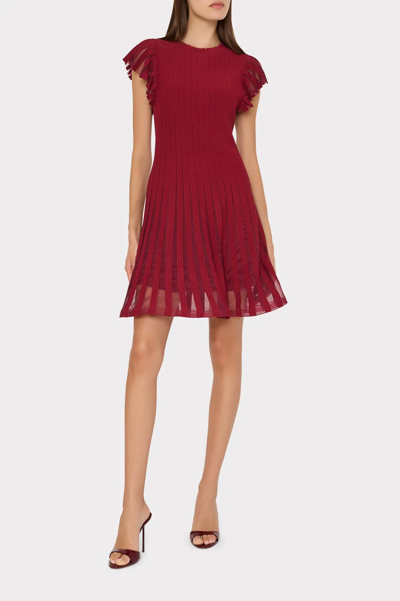 Sheer Flutter Sleeve Knit Dress sold by Milly product image thumbnail 2