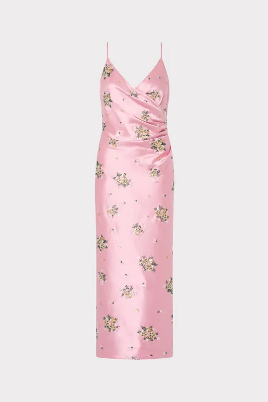 Rae Embroidered Midi Dress made by Milly