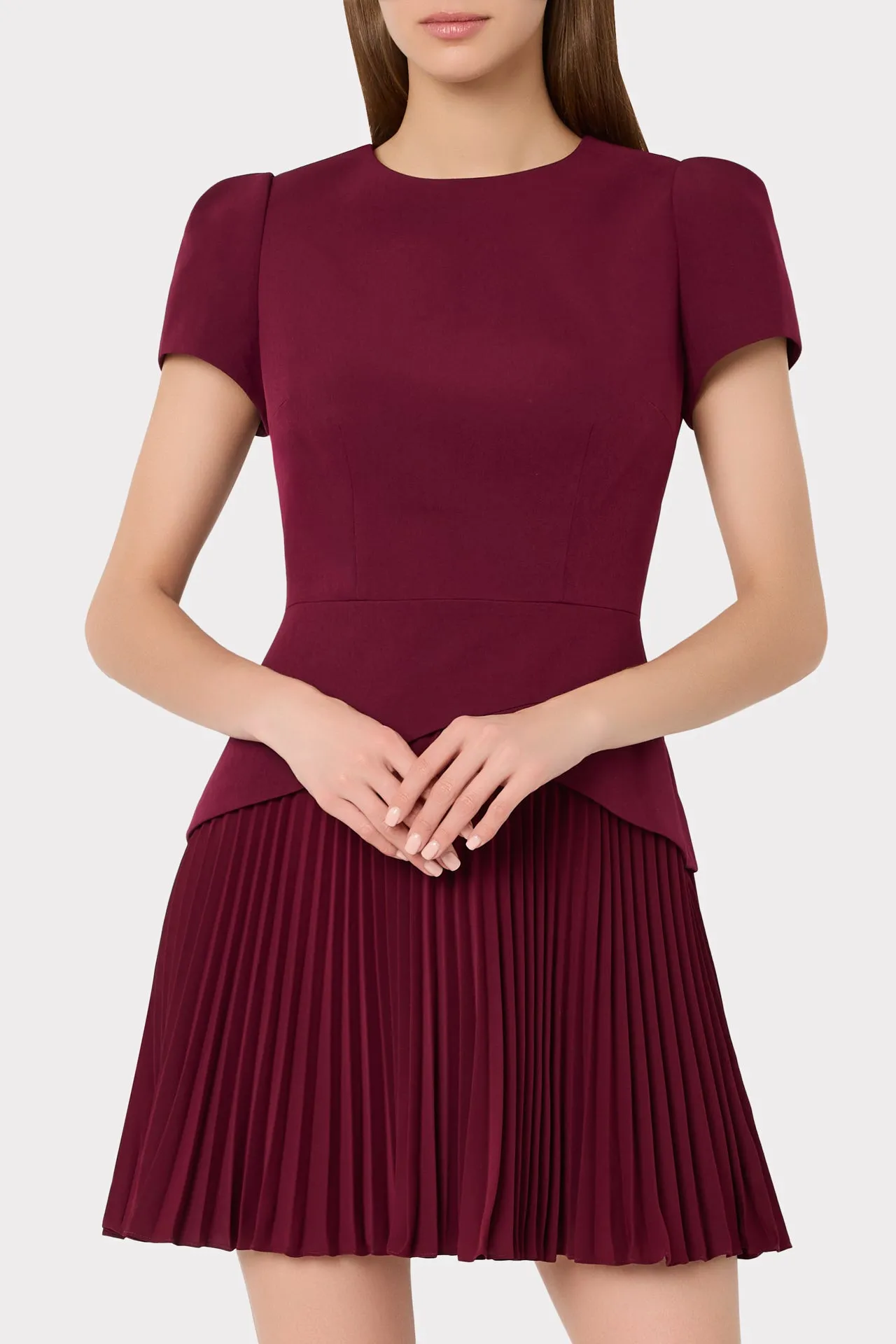 Haddy Pleated Short Sleeve Mini Dress sold by Milly product image thumbnail 3