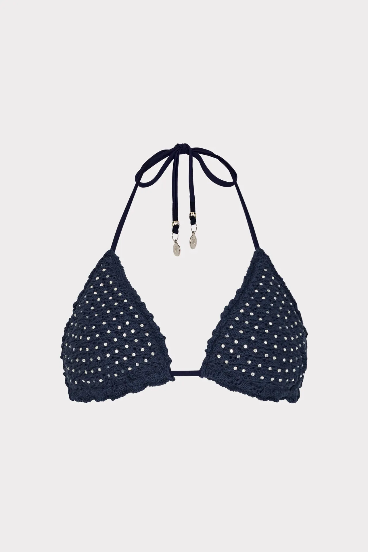 Glimmer Crochet Bikini Top With Crystal Applique sold by Milly