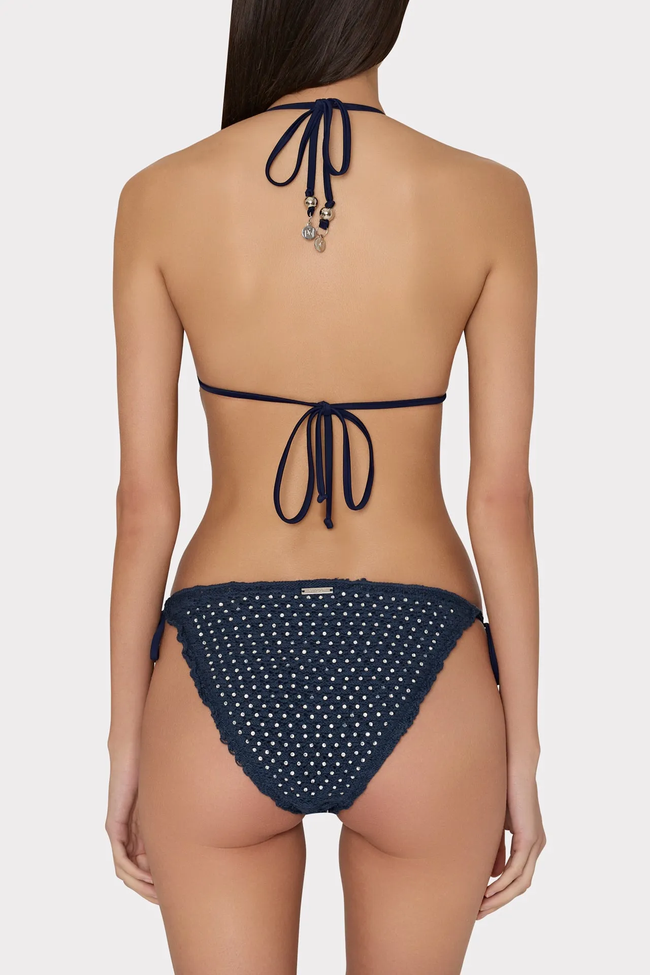 Glimmer Crochet Bikini Top With Crystal Applique sold by Milly product image thumbnail 3