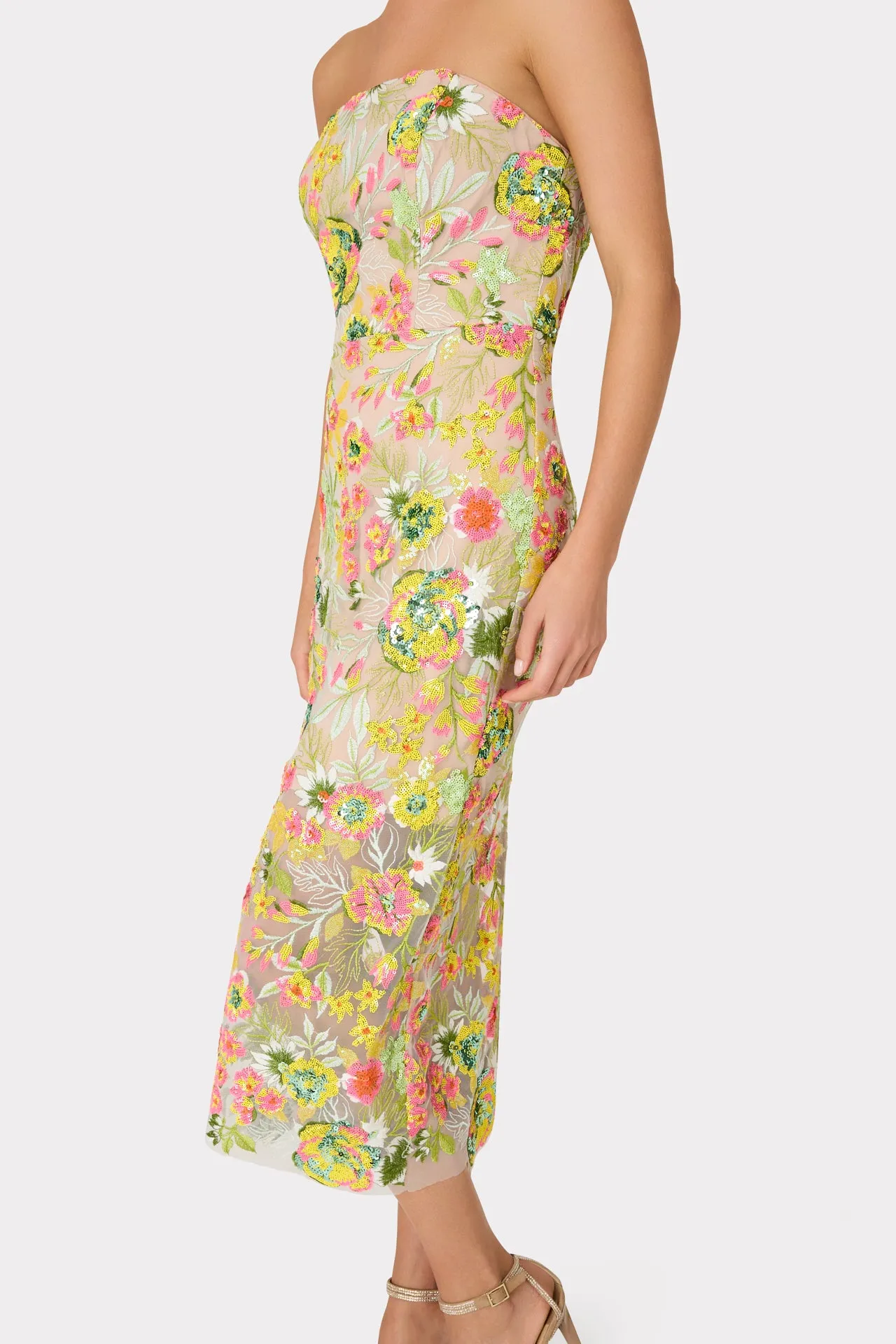 Kait Botanical Petals Sequins Dress sold by Milly product image thumbnail 3