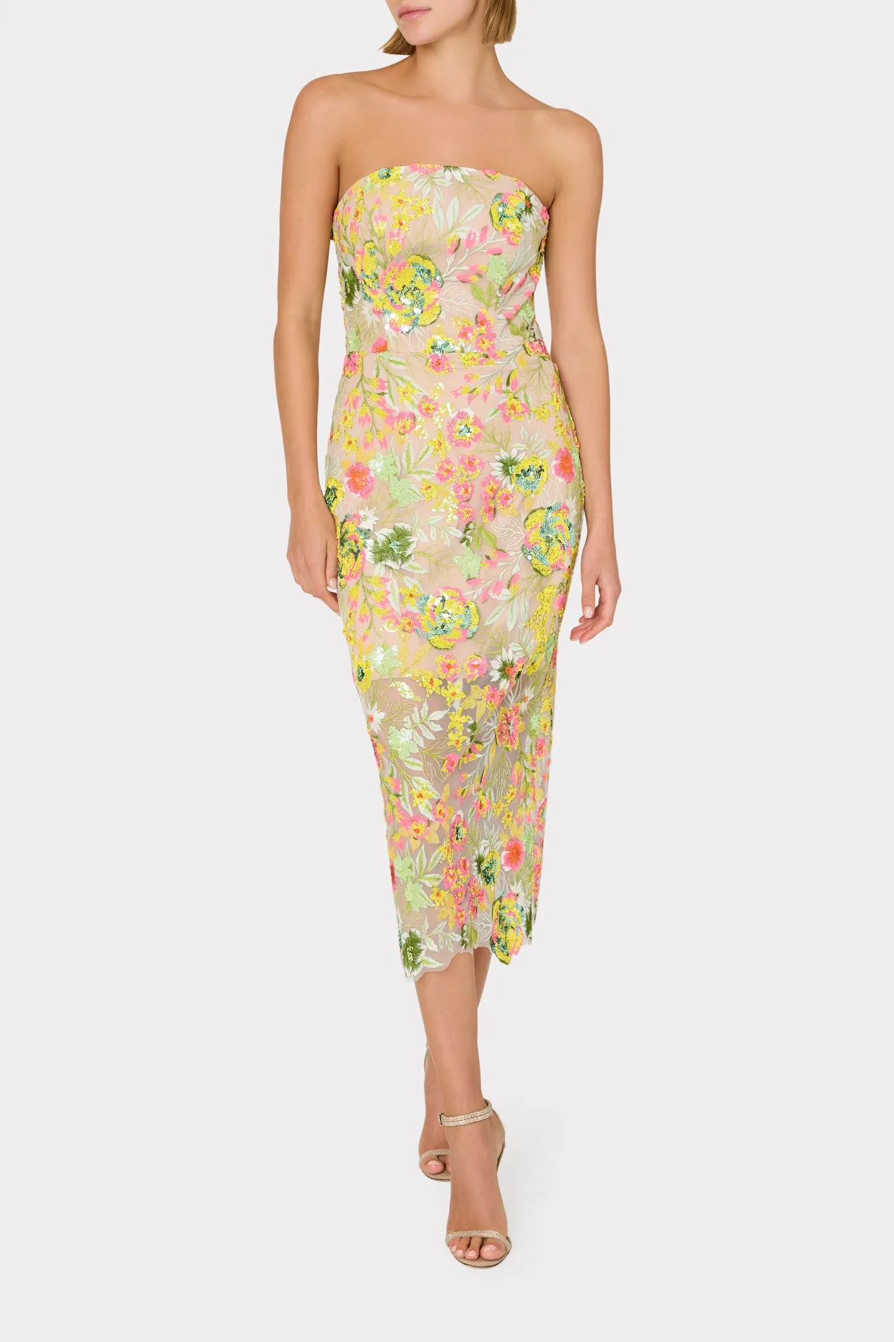 Kait Botanical Petals Sequins Dress sold by Milly product image thumbnail 2