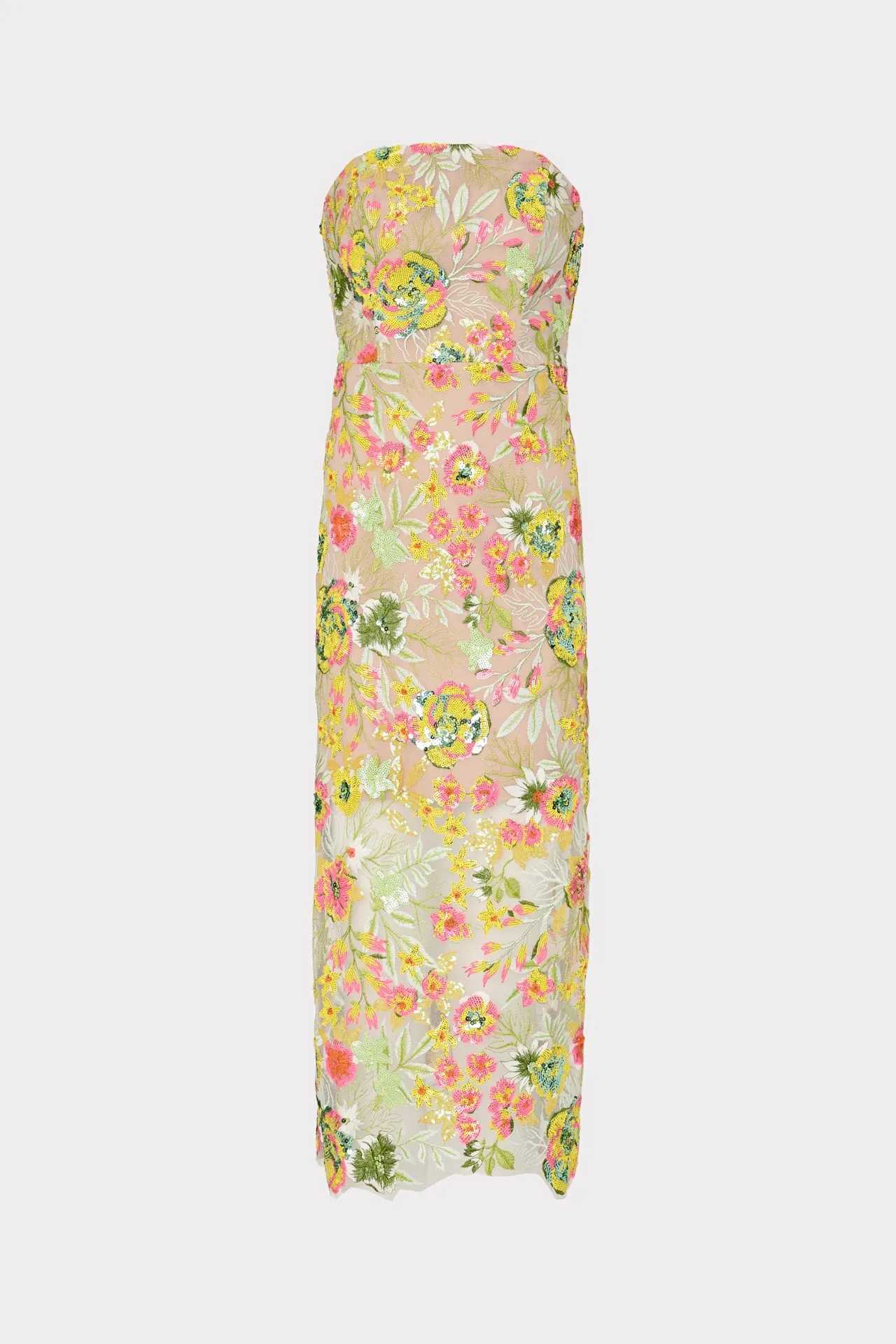 Kait Botanical Petals Sequins Dress sold by Milly