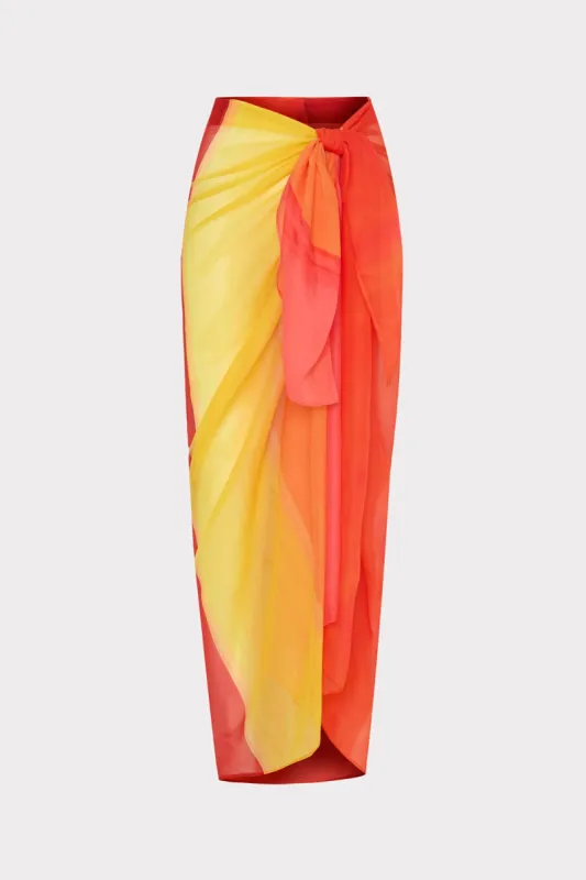 Sunset Stripe Chiffon Sarong sold by Milly