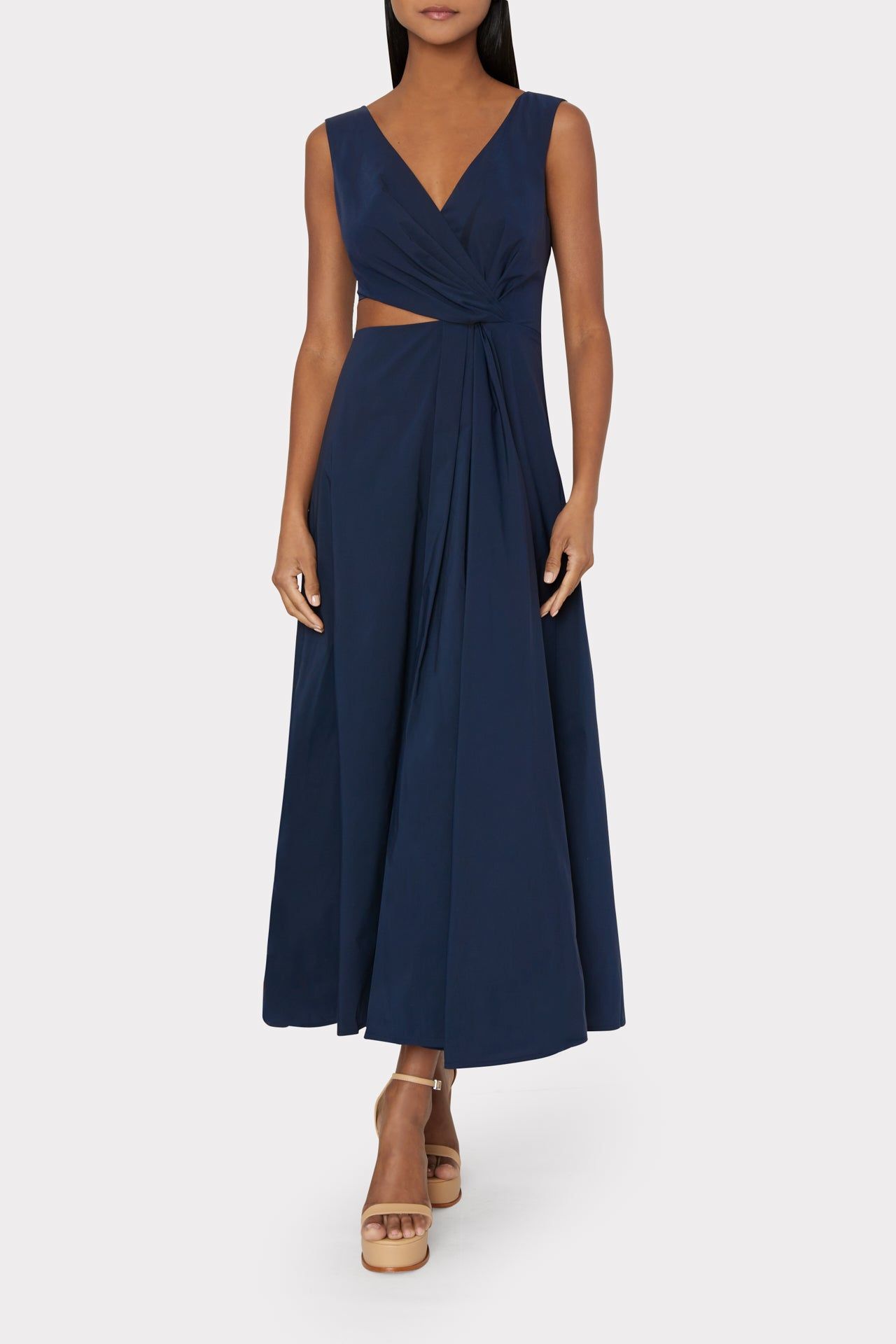 Nidra Stretch Poplin Cutout Maxi Dress sold by Milly product image thumbnail 2