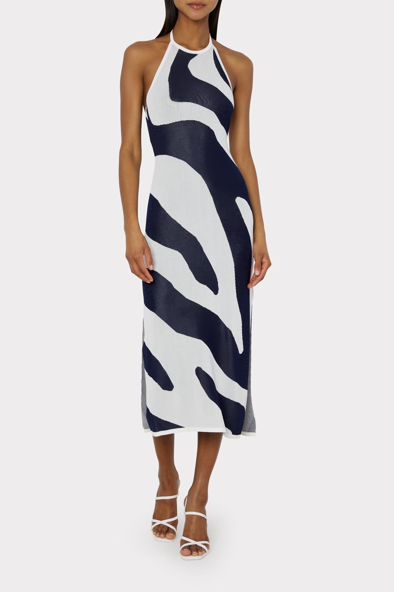 Zebra Jacquard Halter Neck Dress sold by Milly product image thumbnail 2