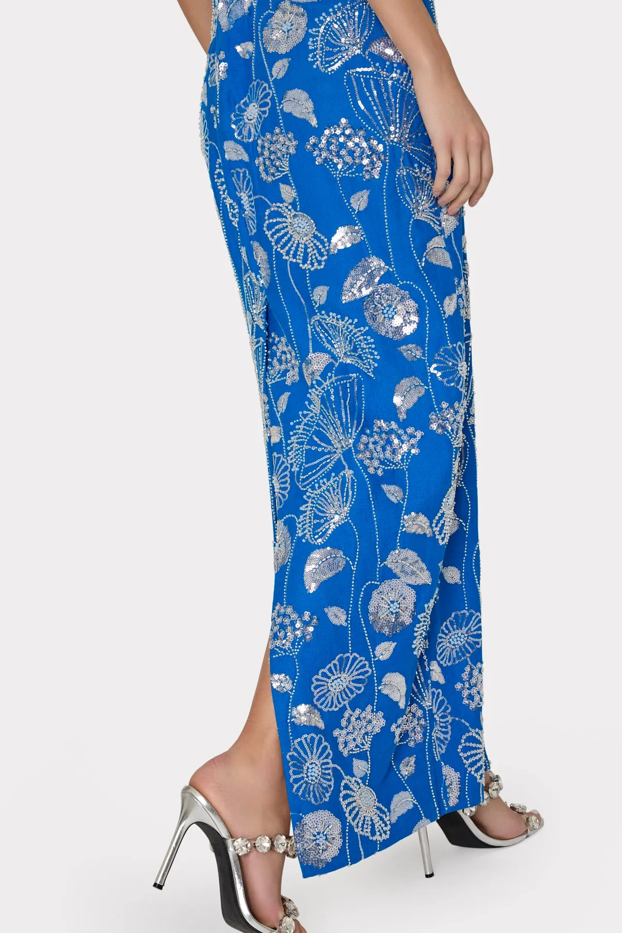 Orion Sequin Embellished Linen Dress sold by Milly product image thumbnail 4