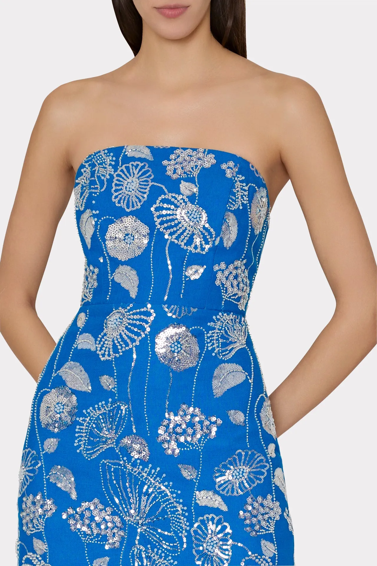 Orion Sequin Embellished Linen Dress sold by Milly product image thumbnail 3
