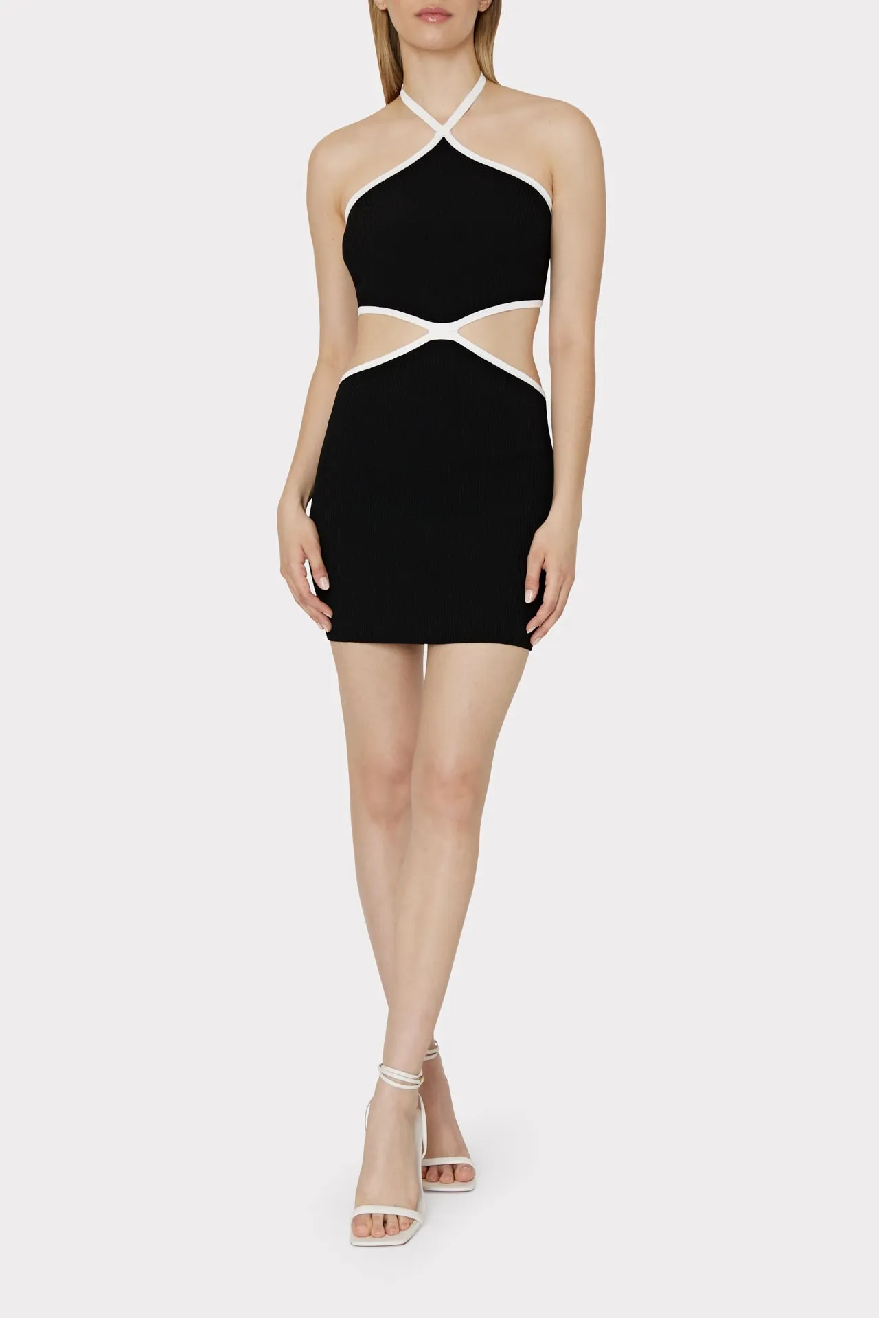 Contrast Trim Halter Mini Dress sold by Milly product image thumbnail 2