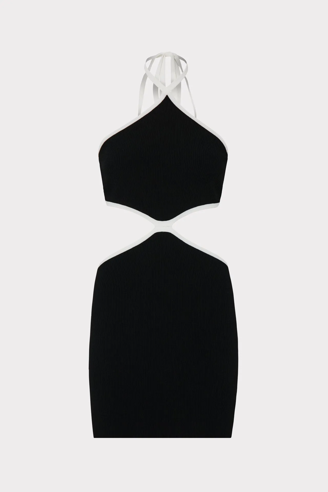 Contrast Trim Halter Mini Dress sold by Milly