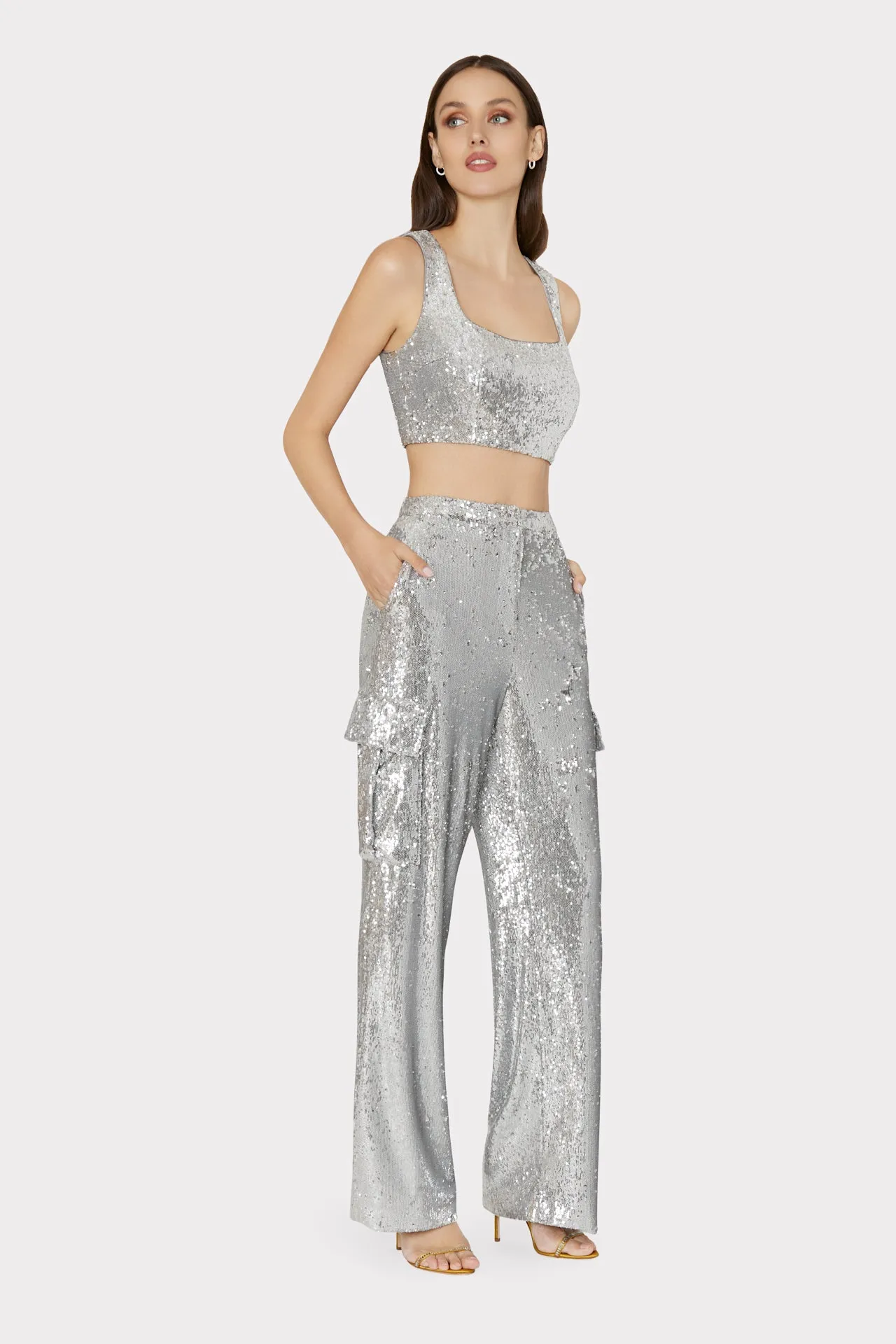 Saison Sequins Cargo Pants sold by Milly product image thumbnail 2
