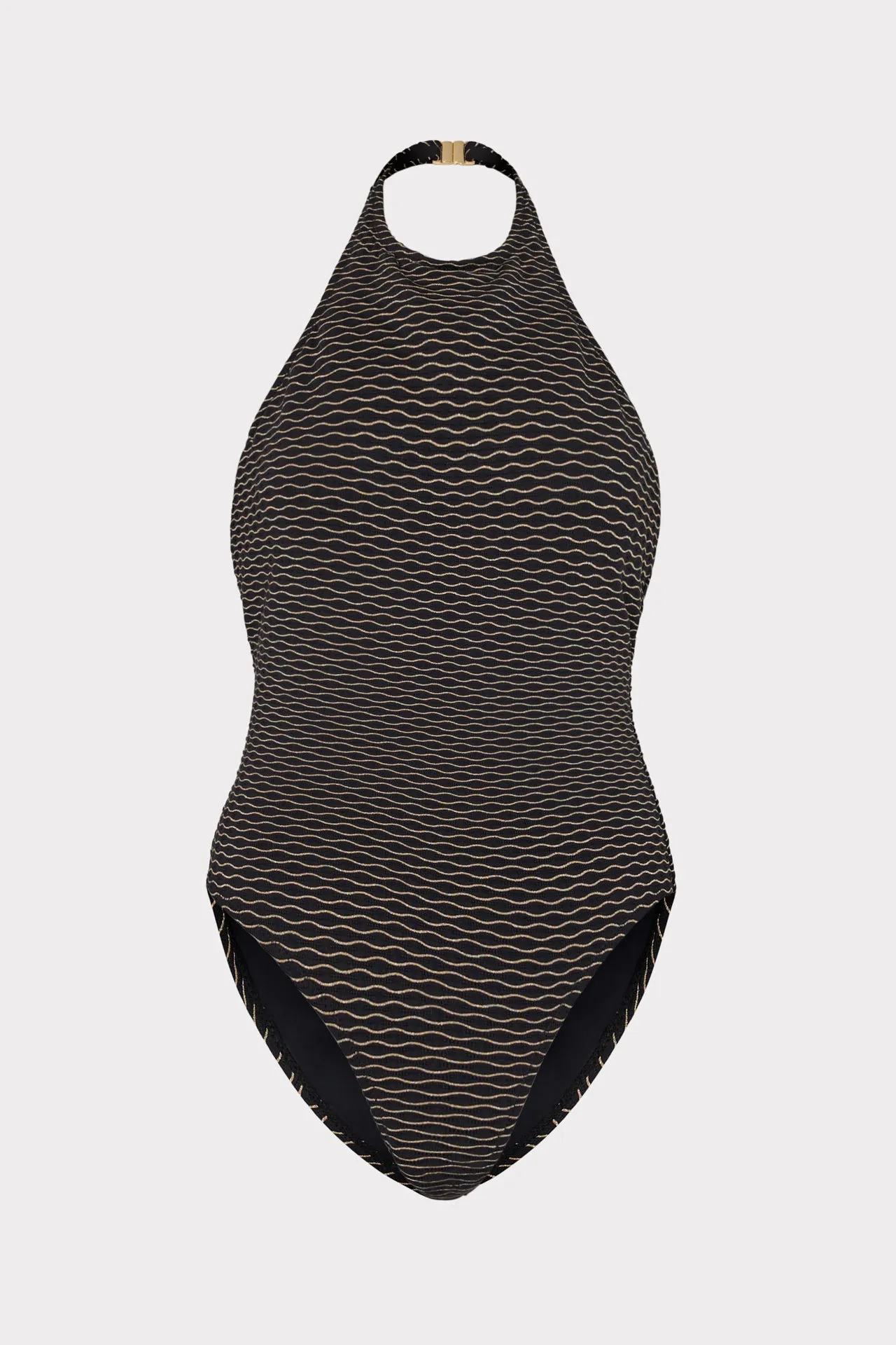 Jackie Textured Waves Halter One Piece sold by Milly