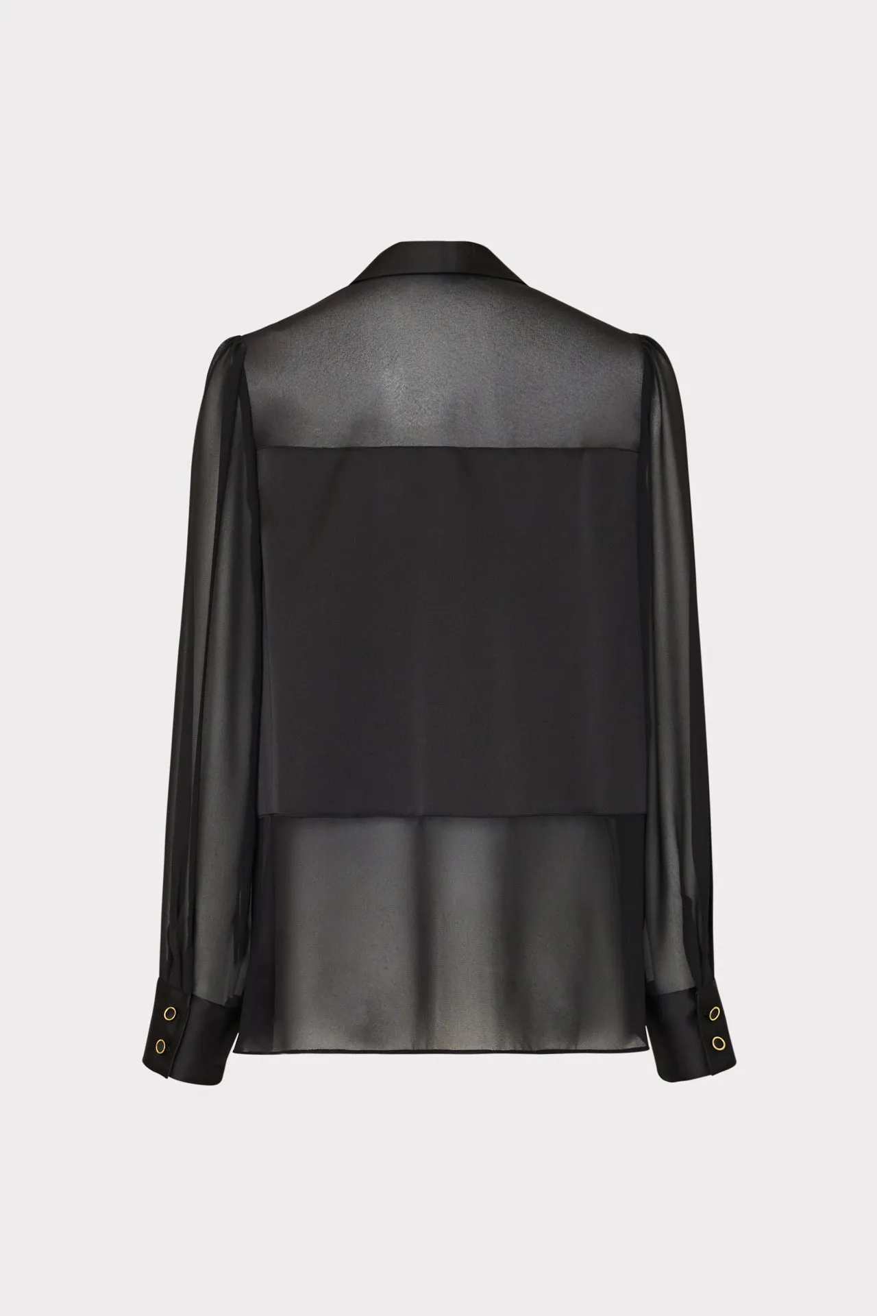 Andy Satin Combo Button Up Blouse sold by Milly product image thumbnail 4