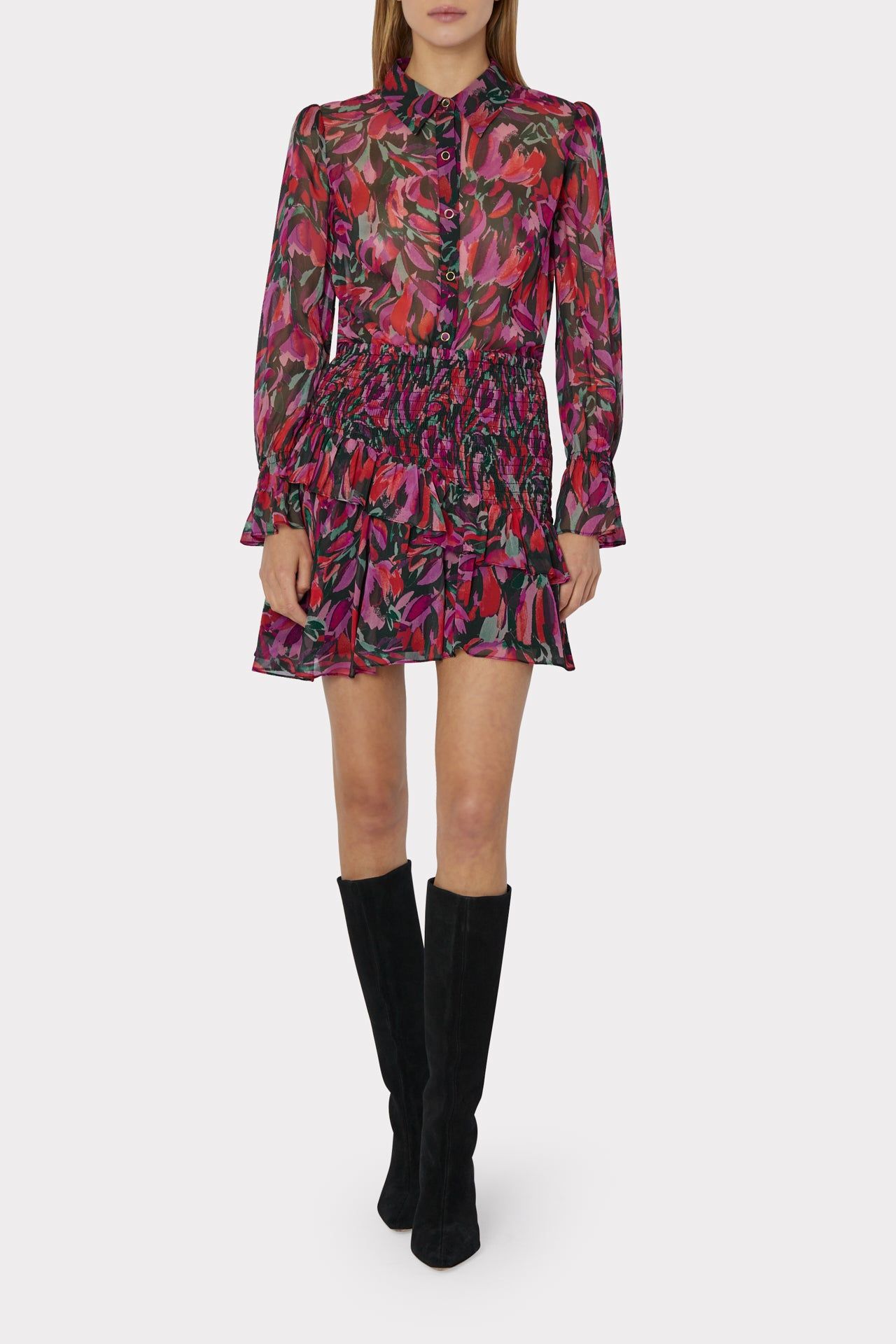 Ginny Tulip Bouquet Skirt sold by Milly product image thumbnail 2