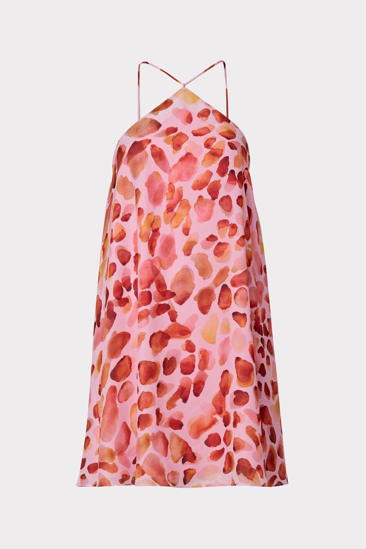 Billie Watercolor Leopard Halter Dress sold by Milly