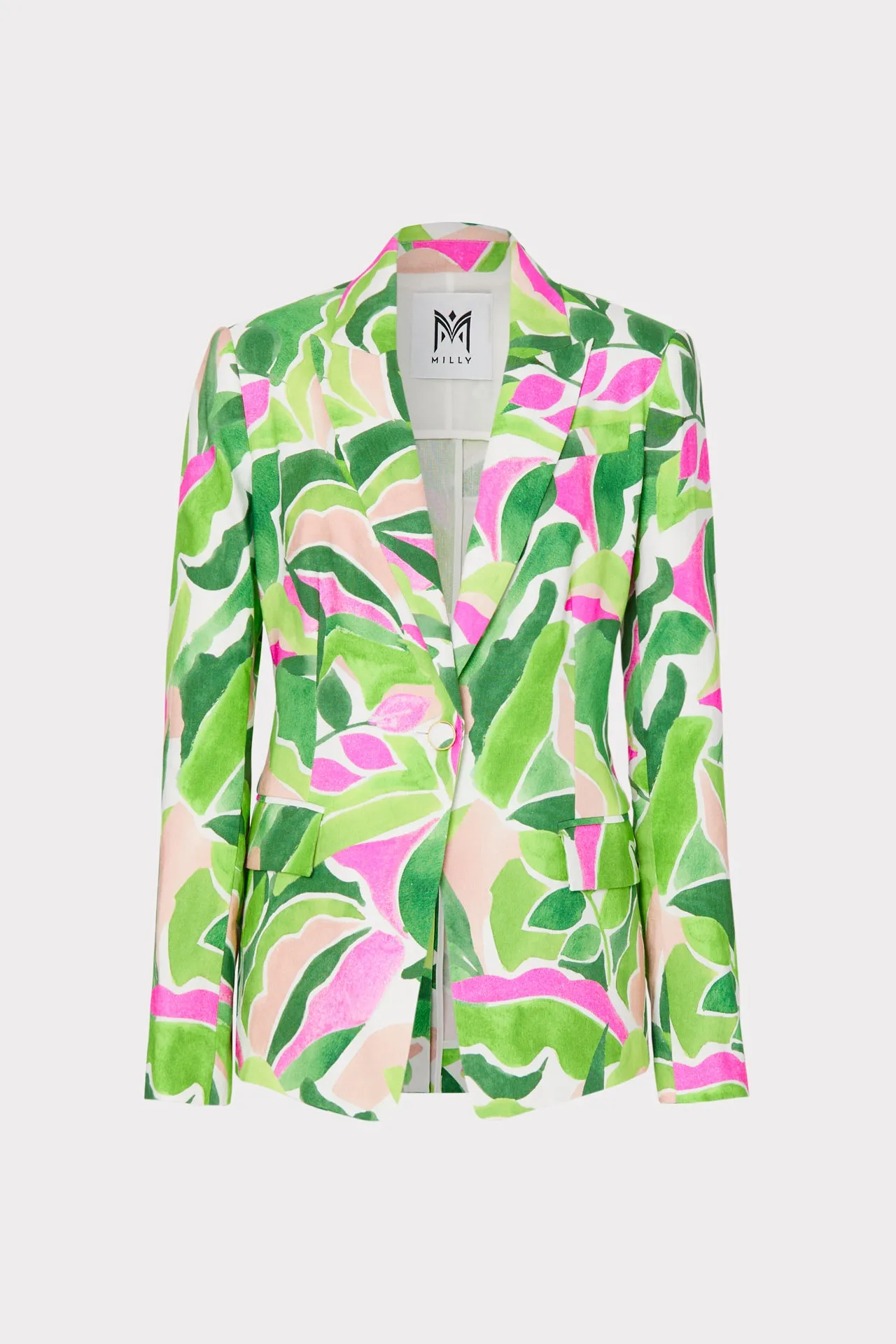 Avery Painted Bloom Linen Blazer sold by Milly